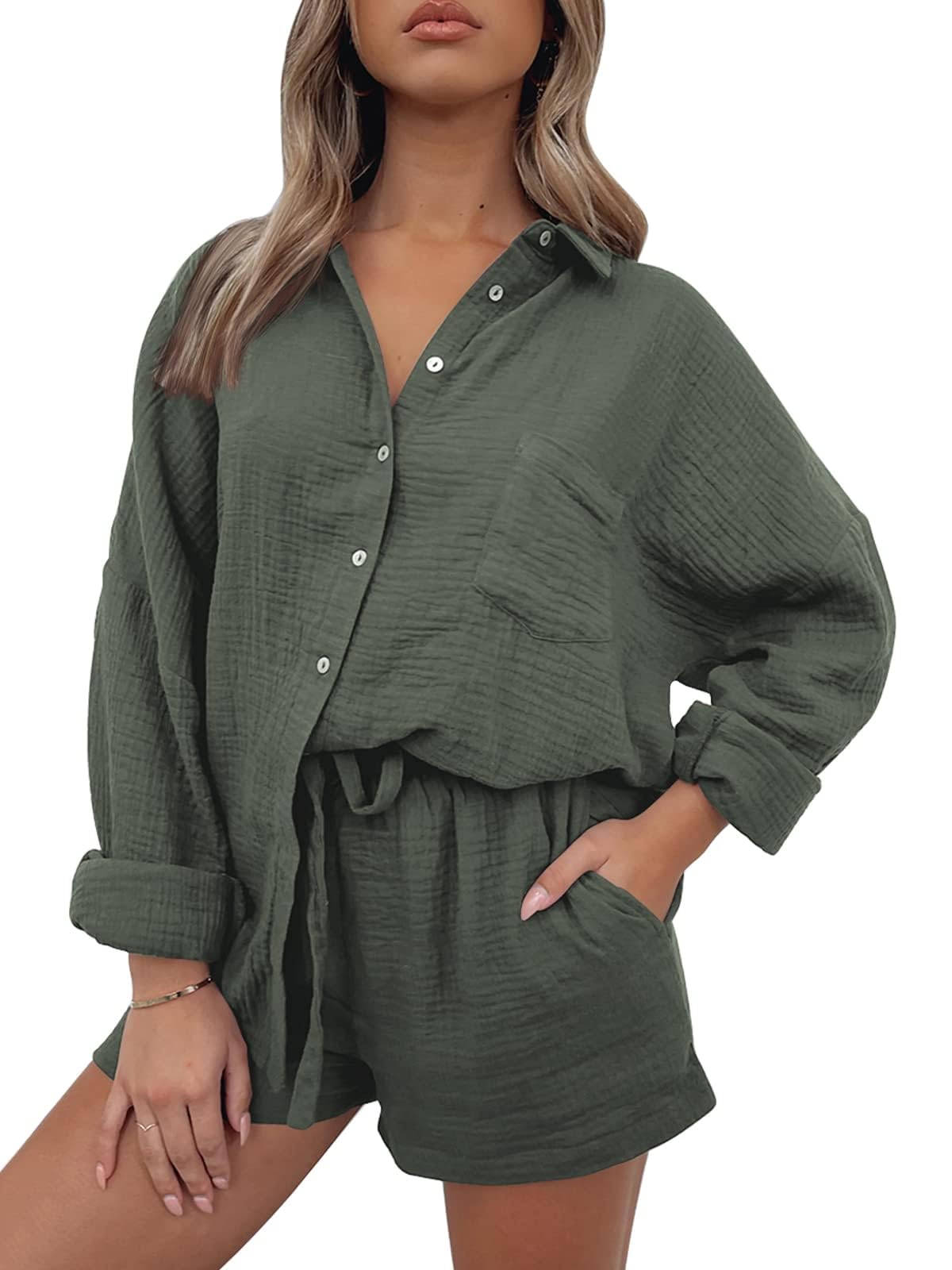 Trendy Queen Women's 2-Piece Outfits - Summer Short Sets, Beach Vacation Lounge Pajamas & Spring Fashion 2025 | Perfect for Travel, Casual Wear & Relaxation