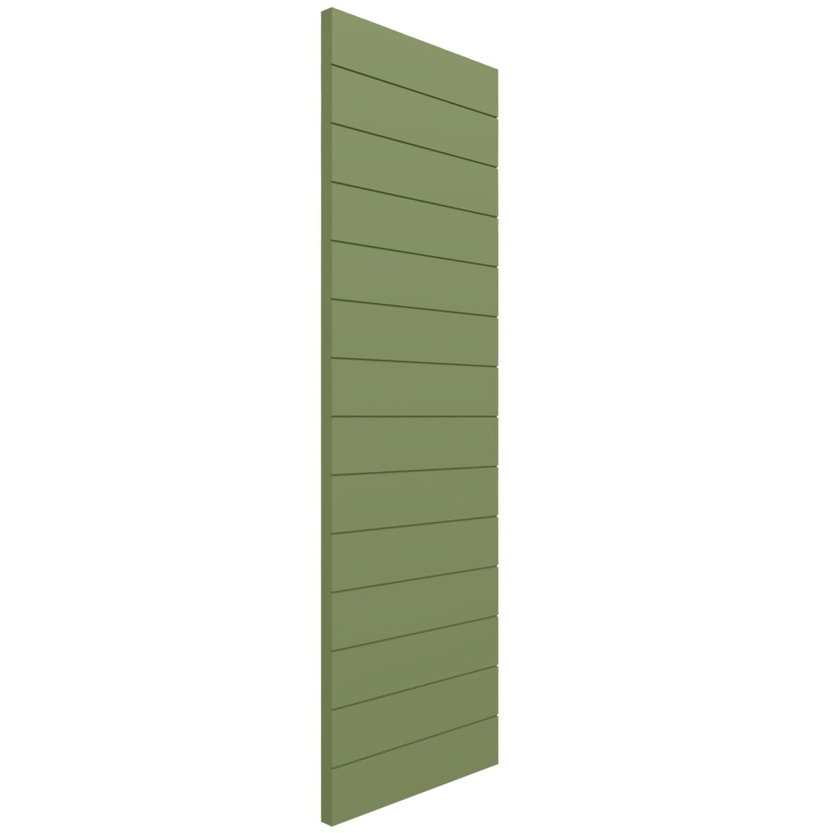 Ekena Millwork TFP001HZ18X036MG True Fit PVC Horizontal Slat Modern Style Fixed Mount Shutters - 18