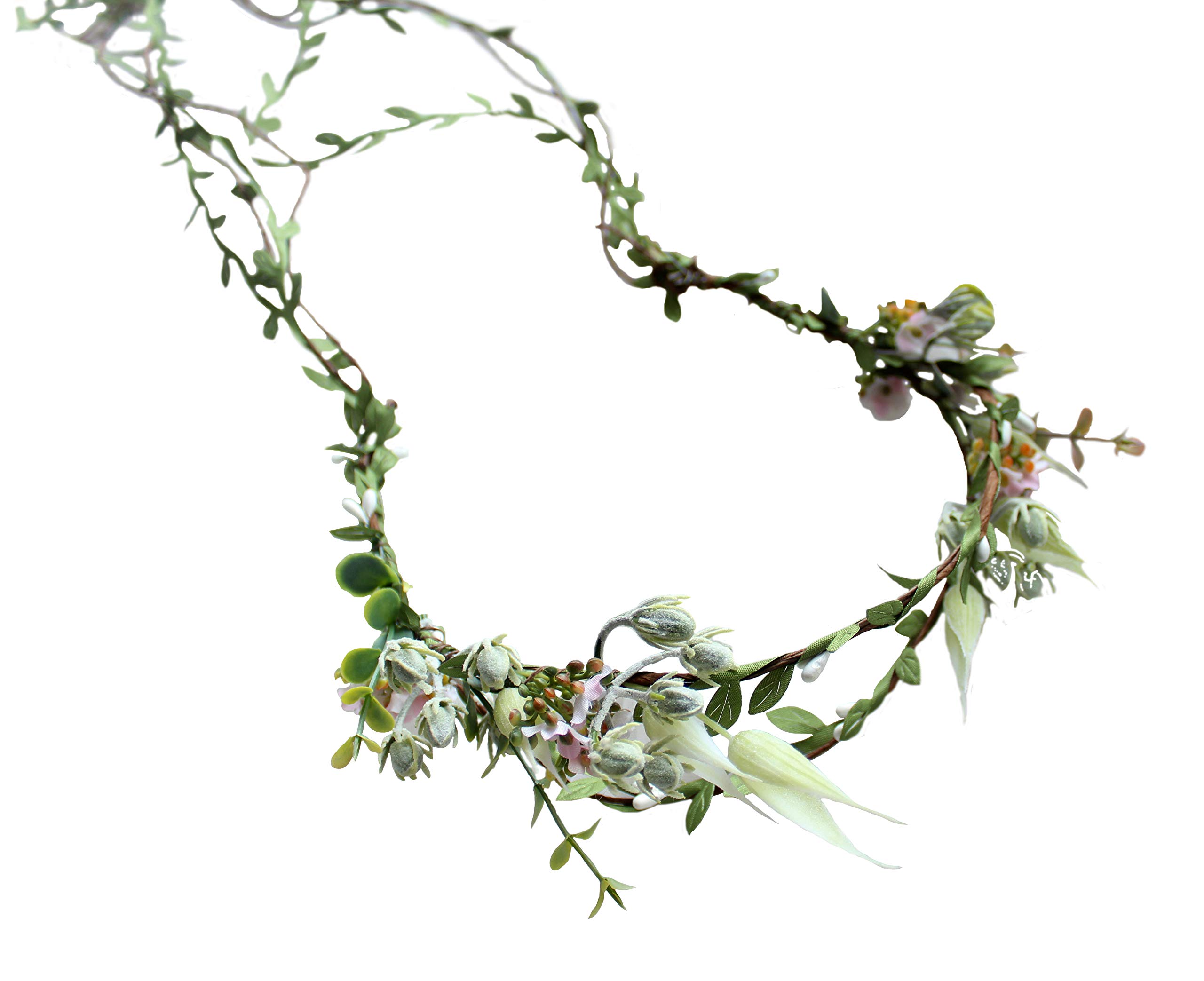 Vivivalue Floral Crown Headband - Elegant Flower Garland for Weddings, Bridal Showers, Boho Parties & Photo Shoots - Perfect for Brides, Flower Girls & Festival Goers