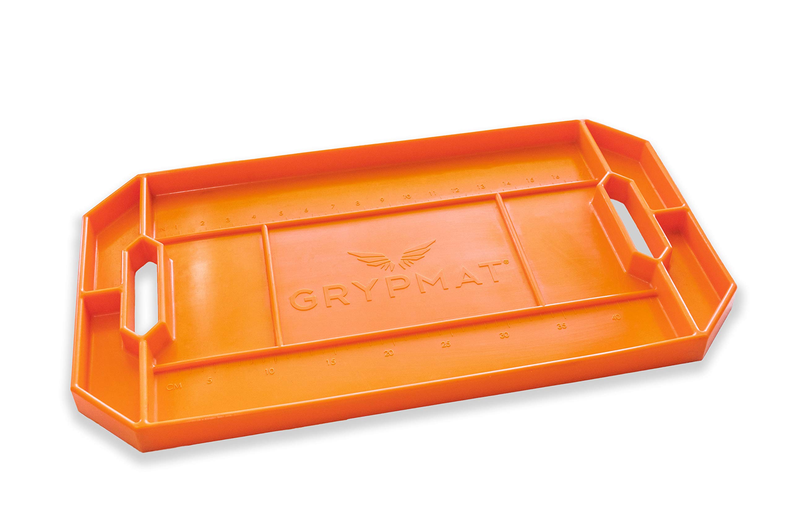 Grypmat Plus Non-Slip Tool Organizer for Automotive & DIY - Magnetic Tool Tray with Secure Grip for Wrenches, Screwdrivers (PRO Orange) | Perfect for Mechanics, Home Repair & Workshop Organization