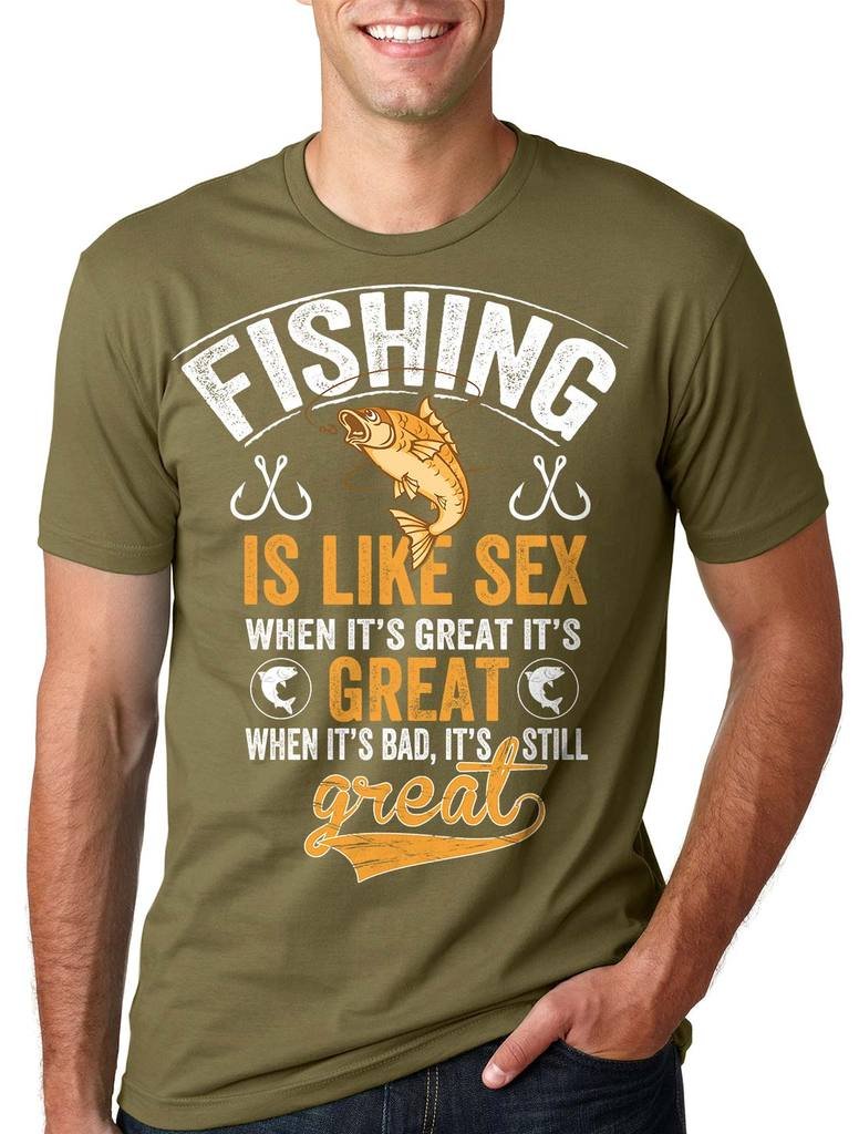 Funny Fishing T-Shirt for Men - Cool Fish Design Cotton Tee - Perfect Gift for Dad & Anglers - Great for Fishing Trips, Father's Day & Outdoor Adventures