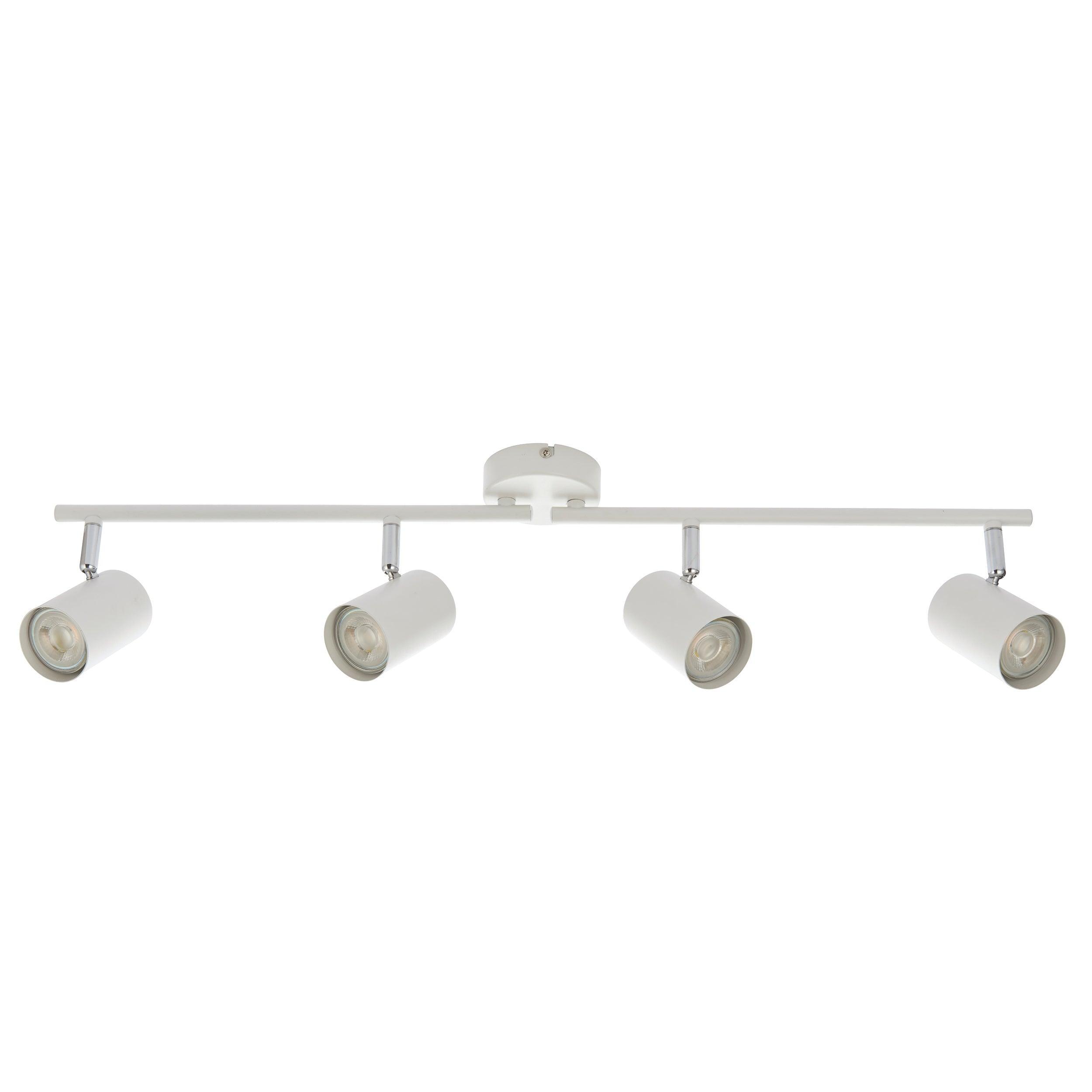 Arezzo 4-Light White LED Bar Spotlight Fixture 7W - Modern Lighting for Kitchen, Living Room & Bedroom