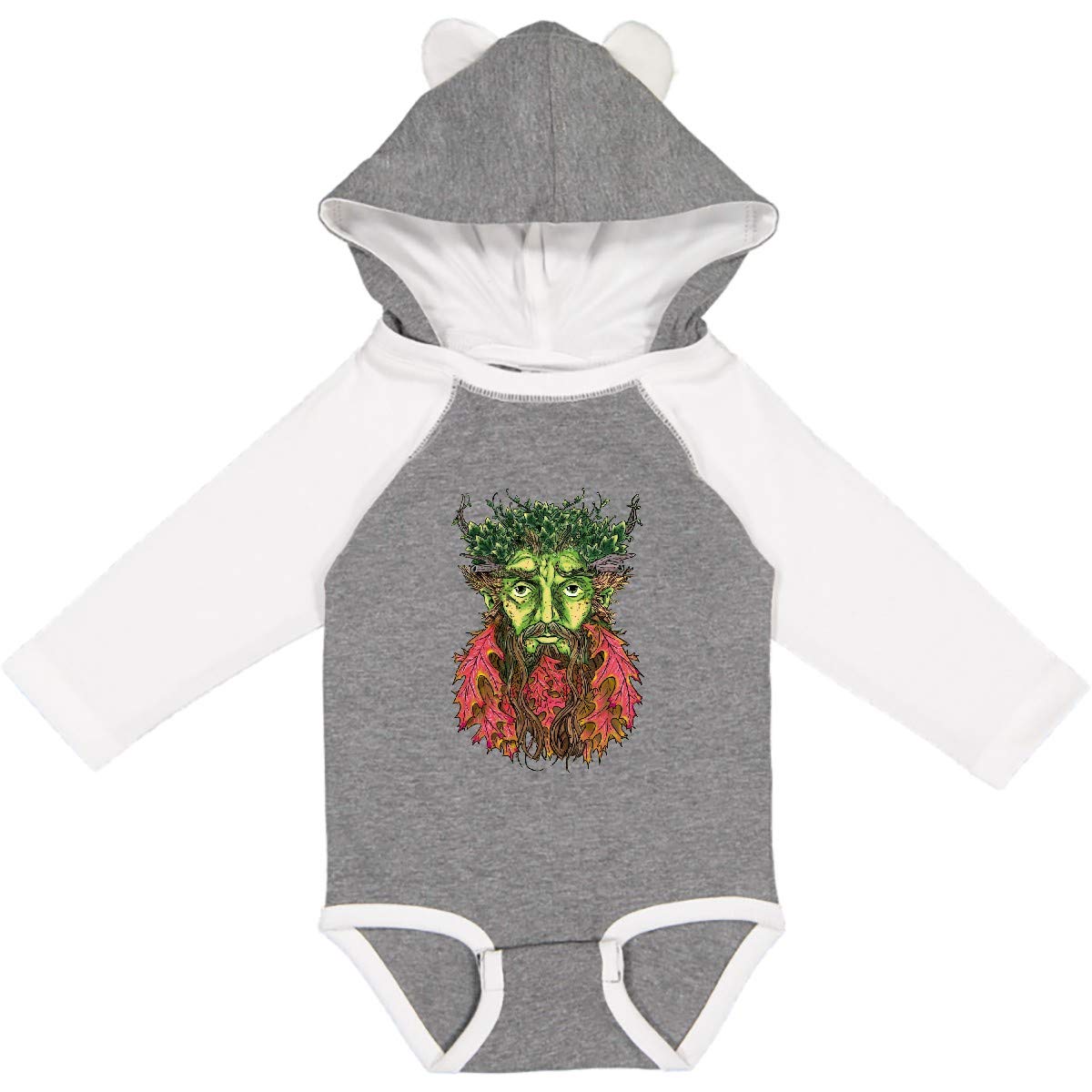 Inktastic Autumnal Equinox Green Man Long Sleeve Creeper - Eco-Friendly Graphic Tee for Men & Women | Perfect for Fall Festivals, Halloween Costumes & Nature Lovers