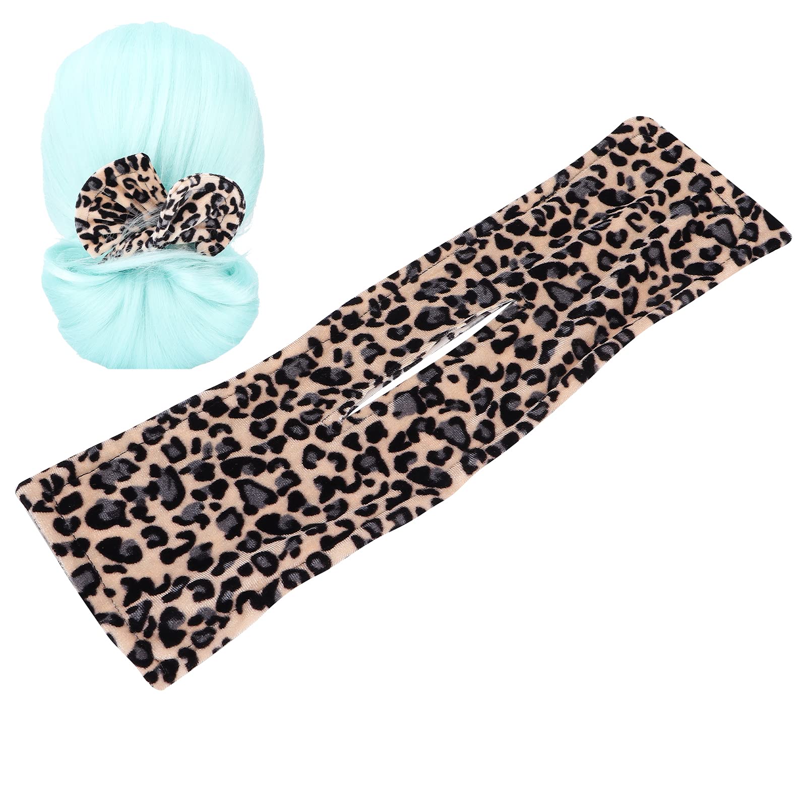 Flexible Twist Bun Hair Maker for Women - Soft Cloth Fabric Leopard Print Bowknot Hair Bun - Perfect for Running, Workouts & Daily Styling (FJ17-1)