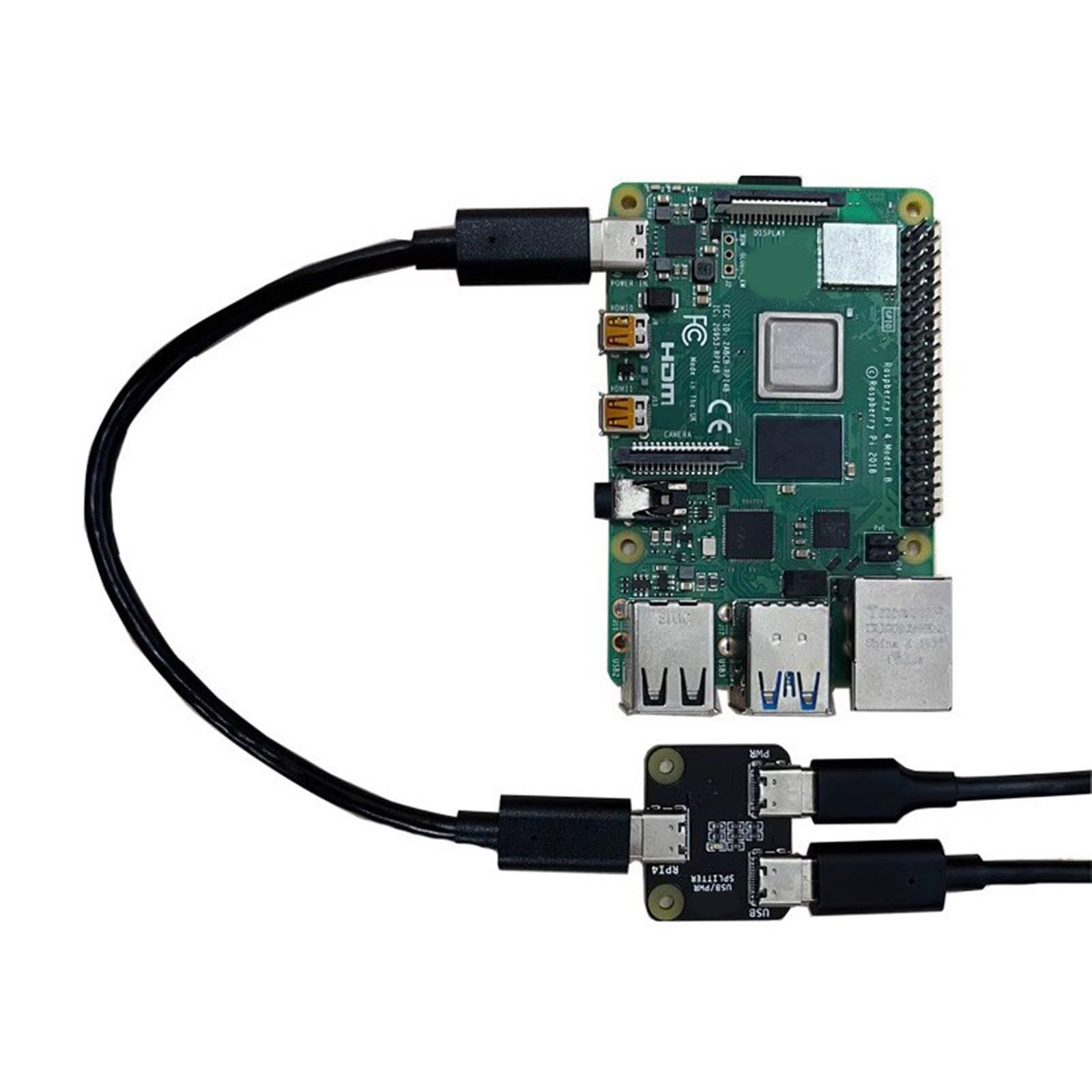 NYCEMAKEUP USB Power Splitter - Efficient Power Distribution for Raspberry Pi, BliKVM, PiKVM & KVM Over IP - USB Hub Replacement for Video & Multiple Devices - Perfect for Home Office, Server Rooms & Remote IT Management