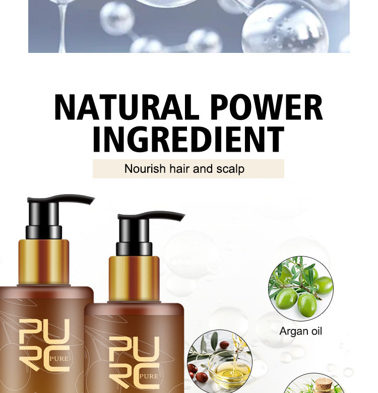 PURC Ginger Biotin Shampoo & Conditioner Set for Dry Frizzy Hair Repair with Essential Oils - Hair Care Kit for Damaged Hair Treatment at Home