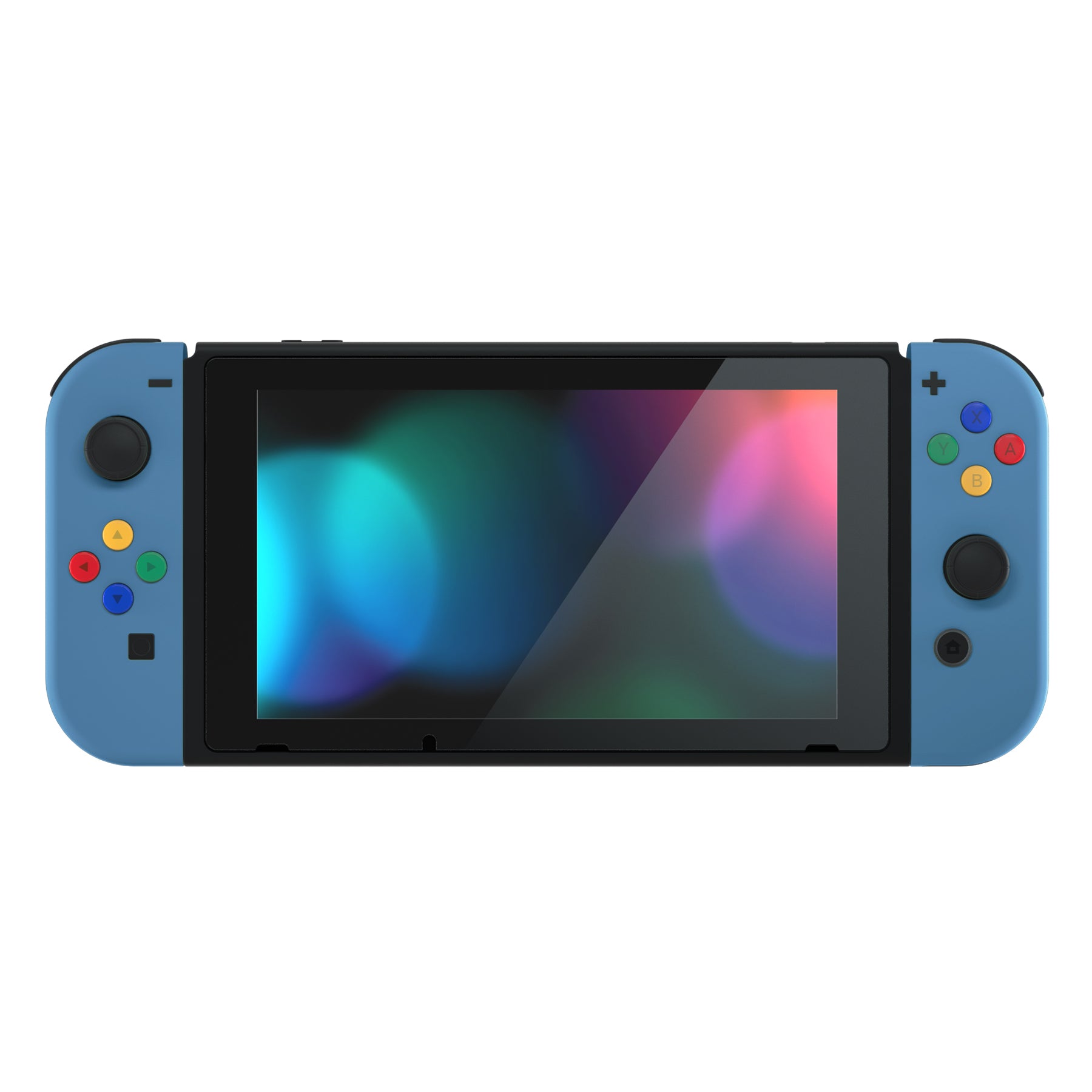 eXtremeRate Soft Touch Grip Airforce Blue Joycon Controller Shell with ABXY Buttons - DIY Replacement Housing for Nintendo Switch JoyCon & OLED JoyCon (Console Not Included) | Perfect for Gaming, Travel & Custom Mods - CP324