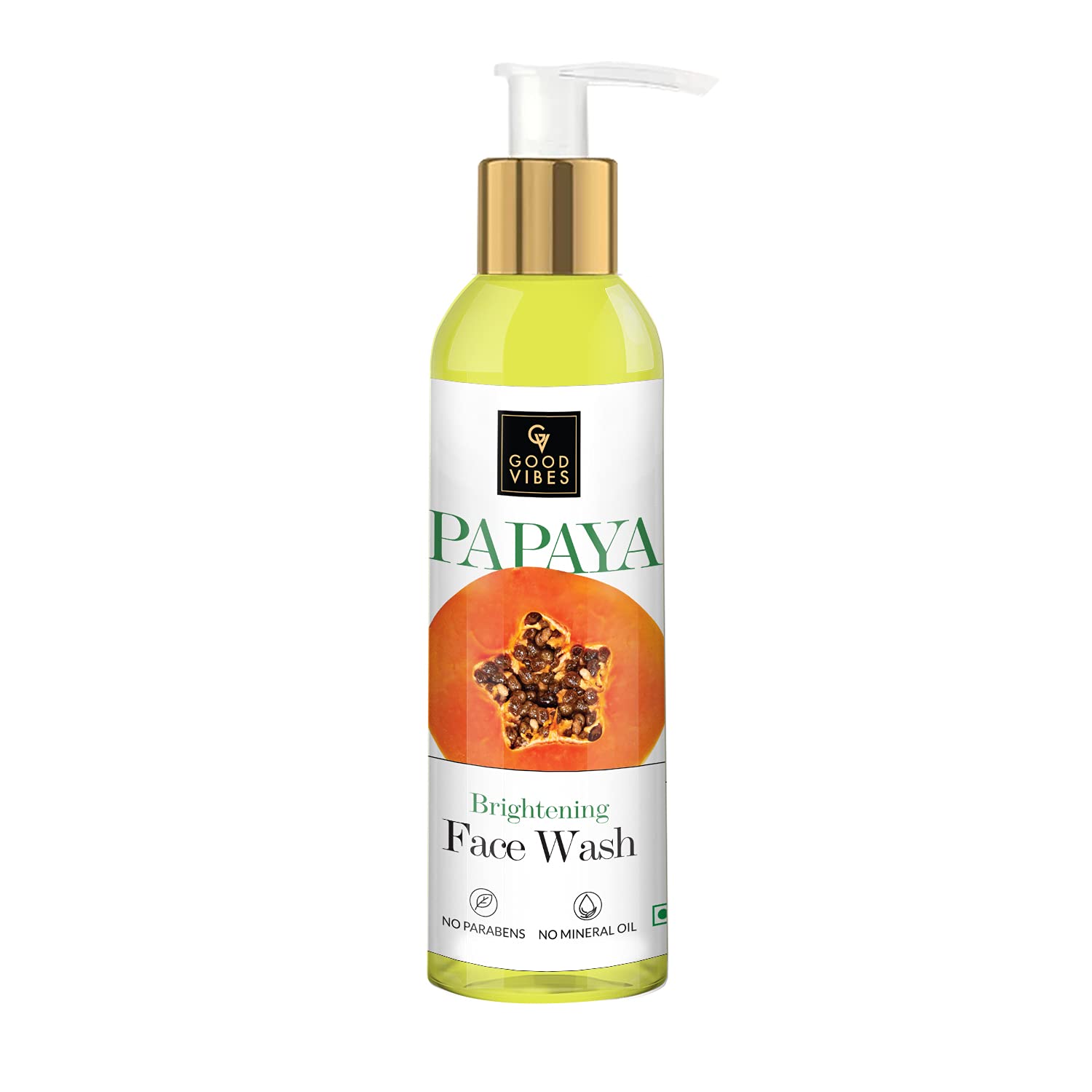 Good Vibes Papaya Brightening Face Wash 120ml - Natural Glow Boosting Cleanser for Radiant Skin | Anti-Aging, Pore Cleansing & Moisturizing Formula | Paraben-Free, Cruelty-Free | Perfect for Daily Skincare Routine & Travel