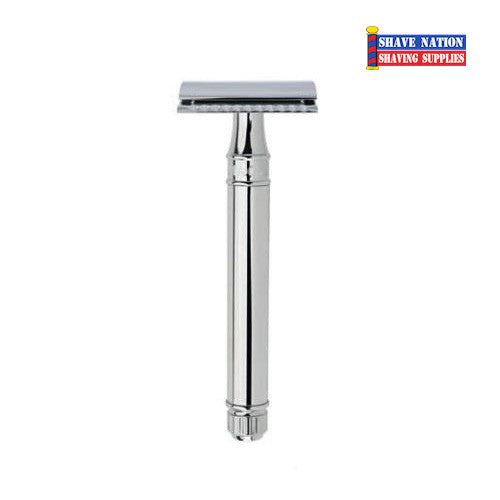 Edwin Jagger DEL8914BL Closed Comb Safety Razor - Extra Long Handle for Smooth Shaving | Perfect for Travel & Sensitive Skin Shaving