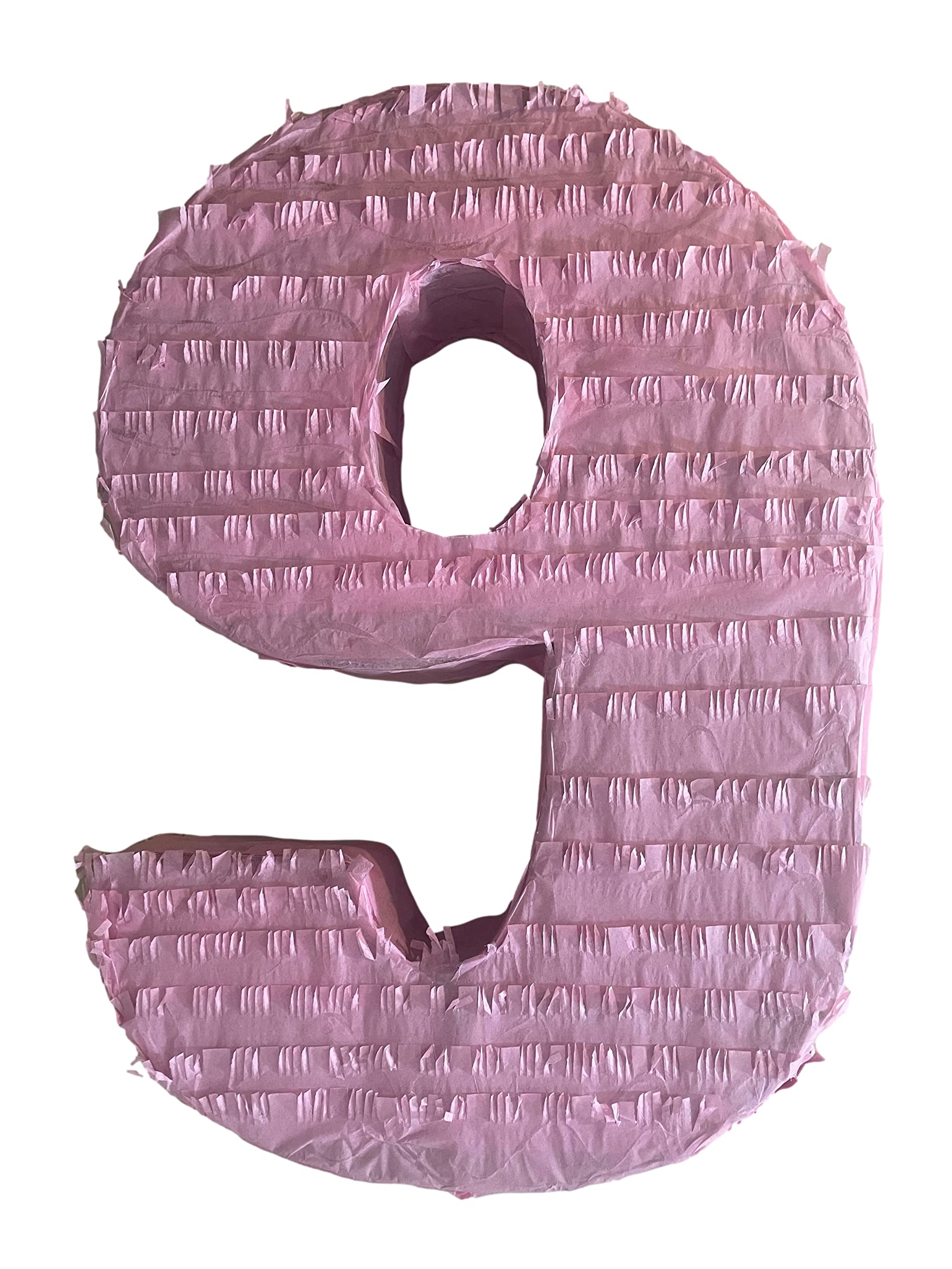 Light Pink Number 9 Pinata for Birthday Parties - Fun DIY Party Decoration for Kids & Adults