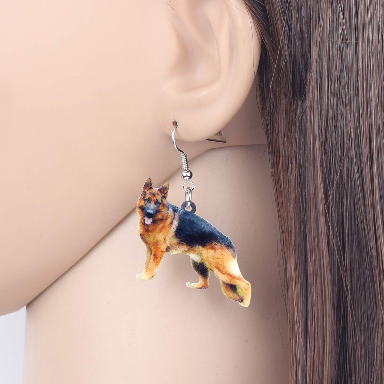 German Shepherd Dog Earrings - Acrylic Pet Jewelry for Women, Party & Birthday Gifts