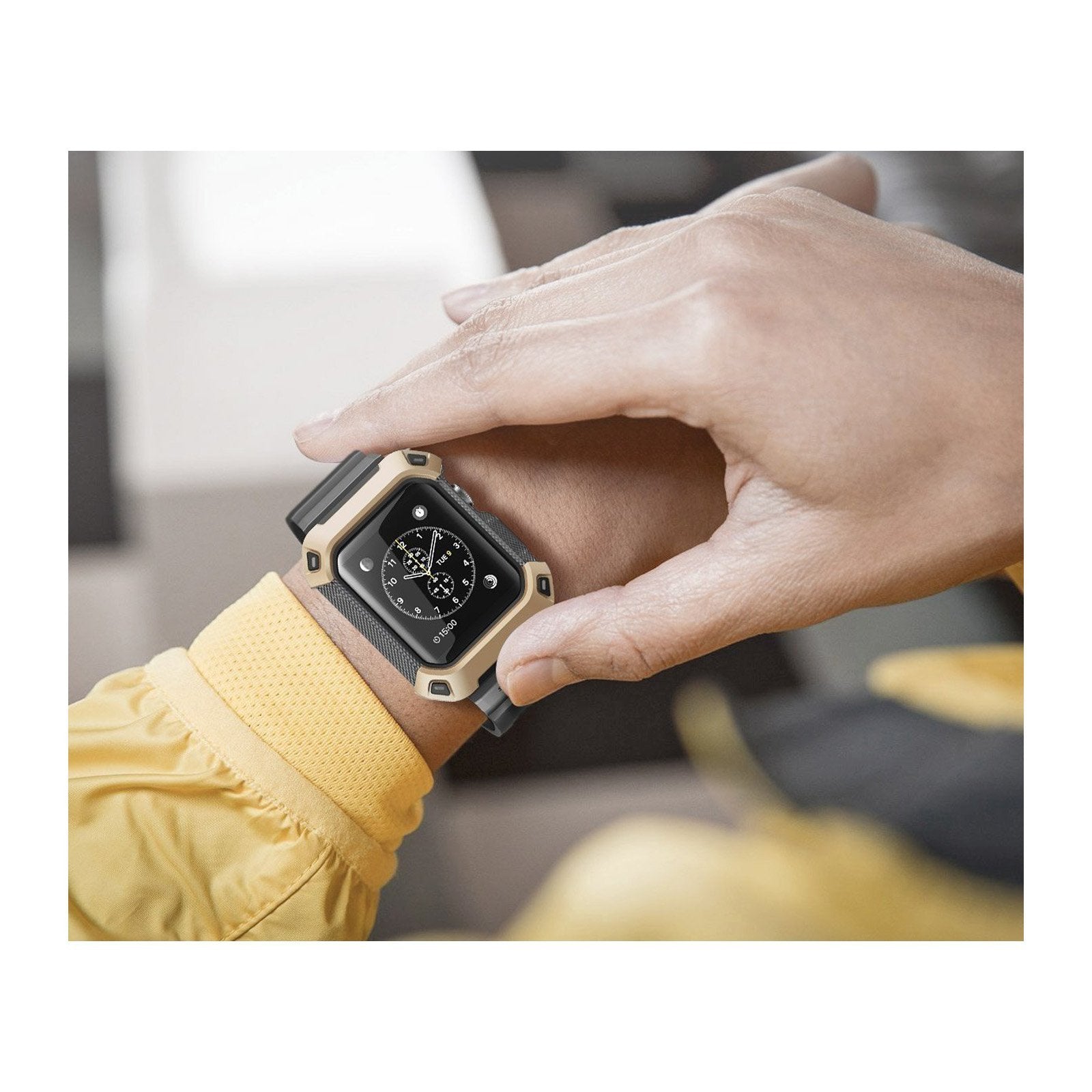 Apple Watch UB Pro Wristband Case (42mm) Gold - Premium Protective Cover for Apple Watch Series 1/2/3/4/5/6/SE - Perfect for Workouts, Running & Everyday Use