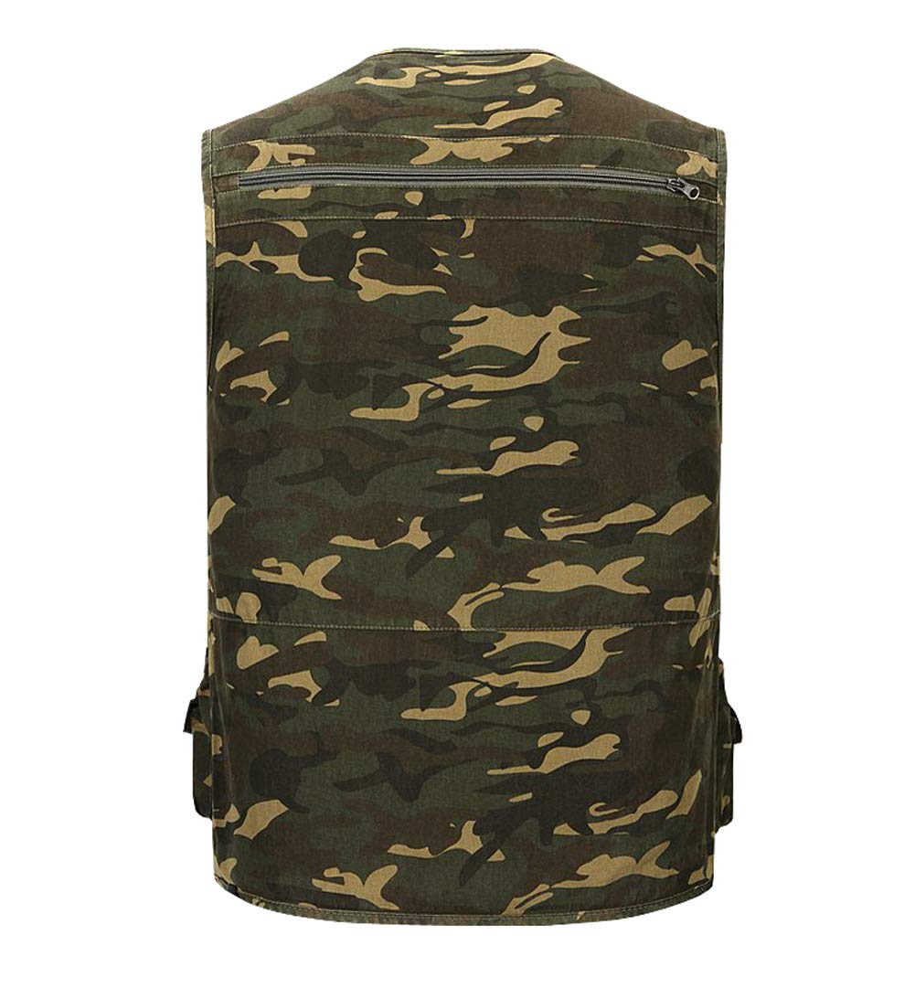 Only Faith Men's Camouflage Fishing Vest - Waterproof Outdoor Photography & Hunting Vest with Multiple Pockets - Perfect for Hiking, Camping and Wildlife Photography