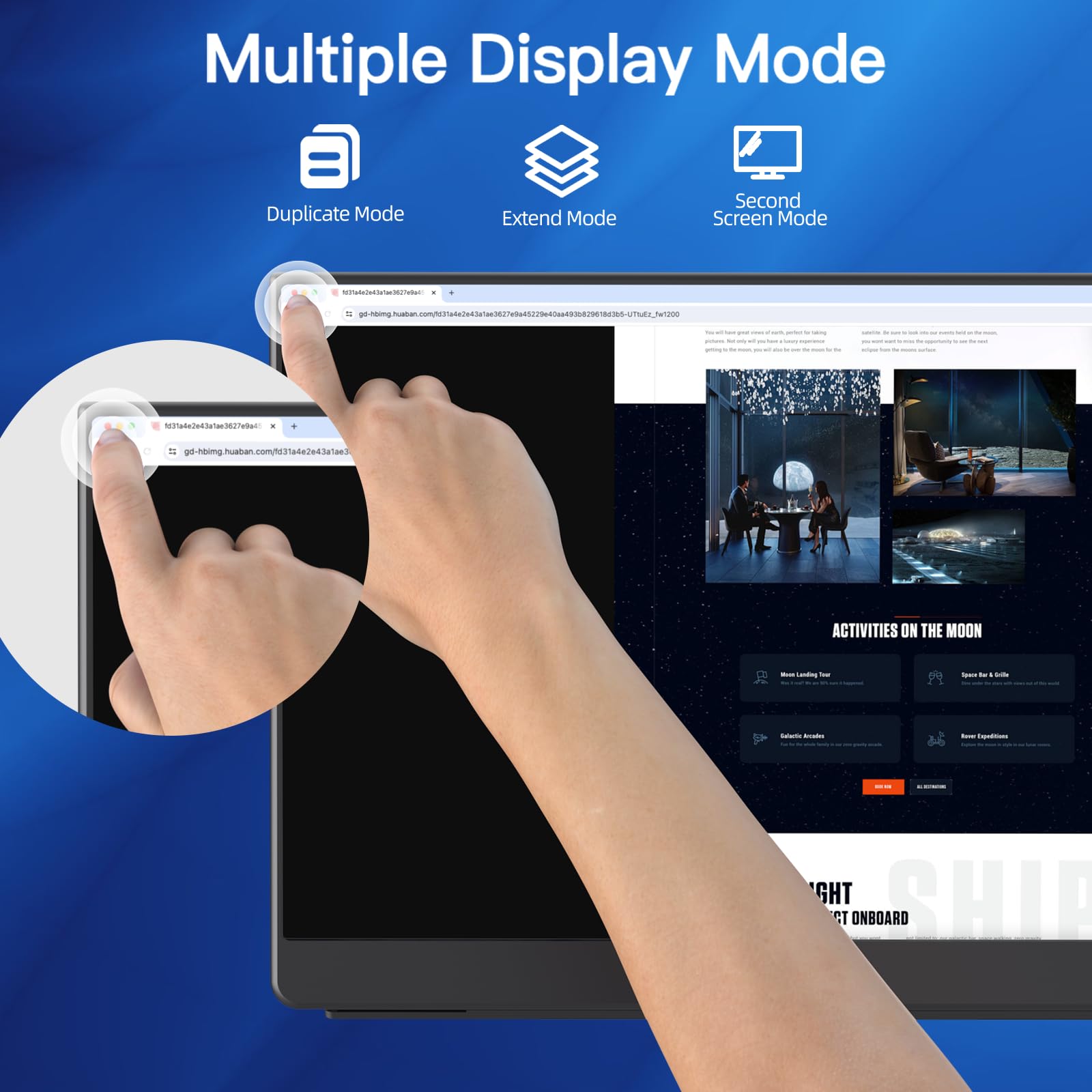 Upgraded 16:10 16 Inch Touchscreen Portable Monitor - 1200P IPS Touch External Display for Laptop, MacBook & Mini PC - Ultra Slim Travel Second Screen with Folding Stand - Perfect for Gaming, Work & Business Travel