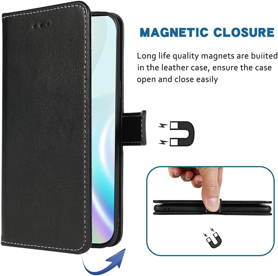OnePlus 8 Pro 5G Leather Wallet Case with Wrist Strap & Lanyard - Premium Flip Cover for Phone Protection - Perfect for Travel, Work, and Everyday Use