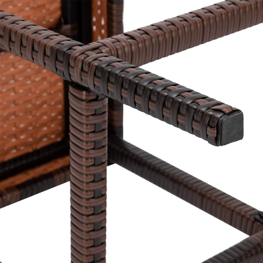4 PCS Patio Bar Stools - Outdoor Wicker Backless Stools with Rattan Design, Modern Patio Furniture for Lawn, Poolside, Backyard & Garden - Perfect for Outdoor Dining, Lounging & Entertaining