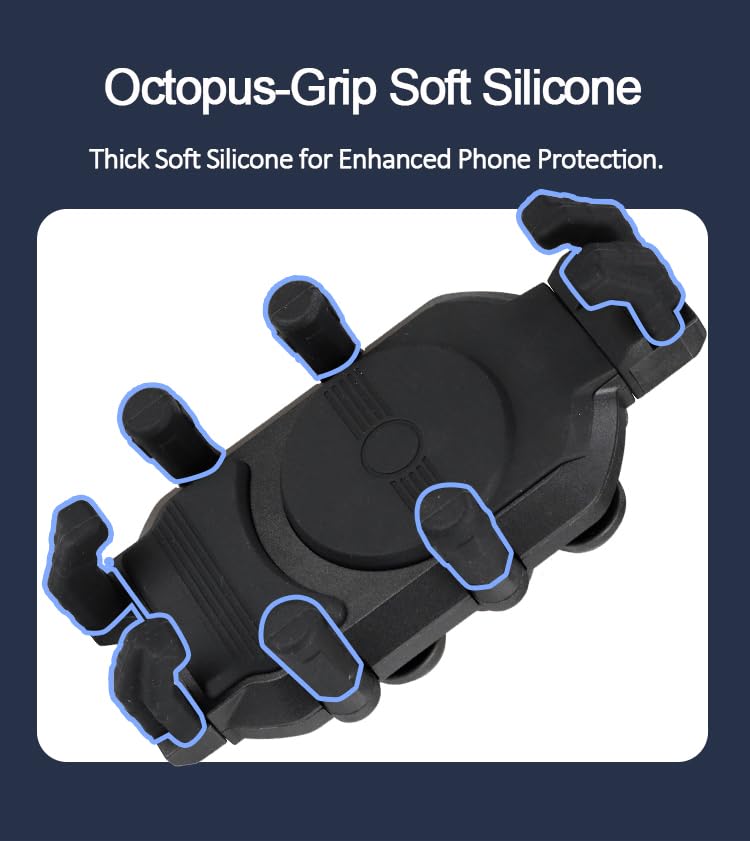 Universal Motorcycle & Bicycle Phone Mount Holder - Secure Clip with Protective Cap for iPhone, Samsung & Smartphones (KOCT067) | Perfect for Road Trips, Commuting & Outdoor Adventures