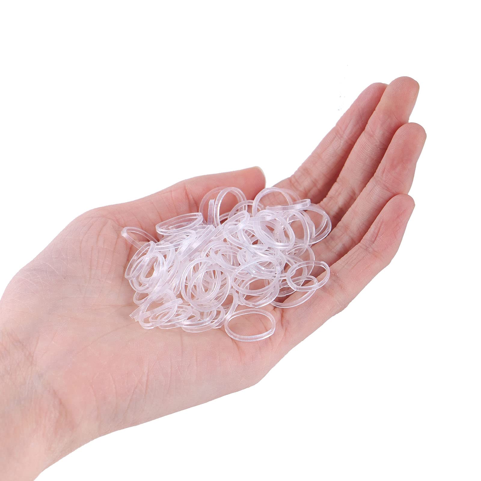 YODAJUN 1000Pcs Clear Elastic Hair Bands - Mini Stretch Hair Ties for Women & Girls, Small Hair Elastics for Braiding, Ponytails & Baby Hair - Perfect for School, Work & Daily Hairstyling