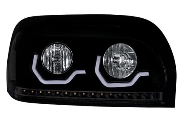 United Pacific 31206 Right Side Headlight Assembly - Black Housing, High/Low Beam H7/9005 Bulb with LED Signal & Position Light Bar | Perfect for Truck & SUV Upgrades, Off-Road Adventures & Night Driving Safety
