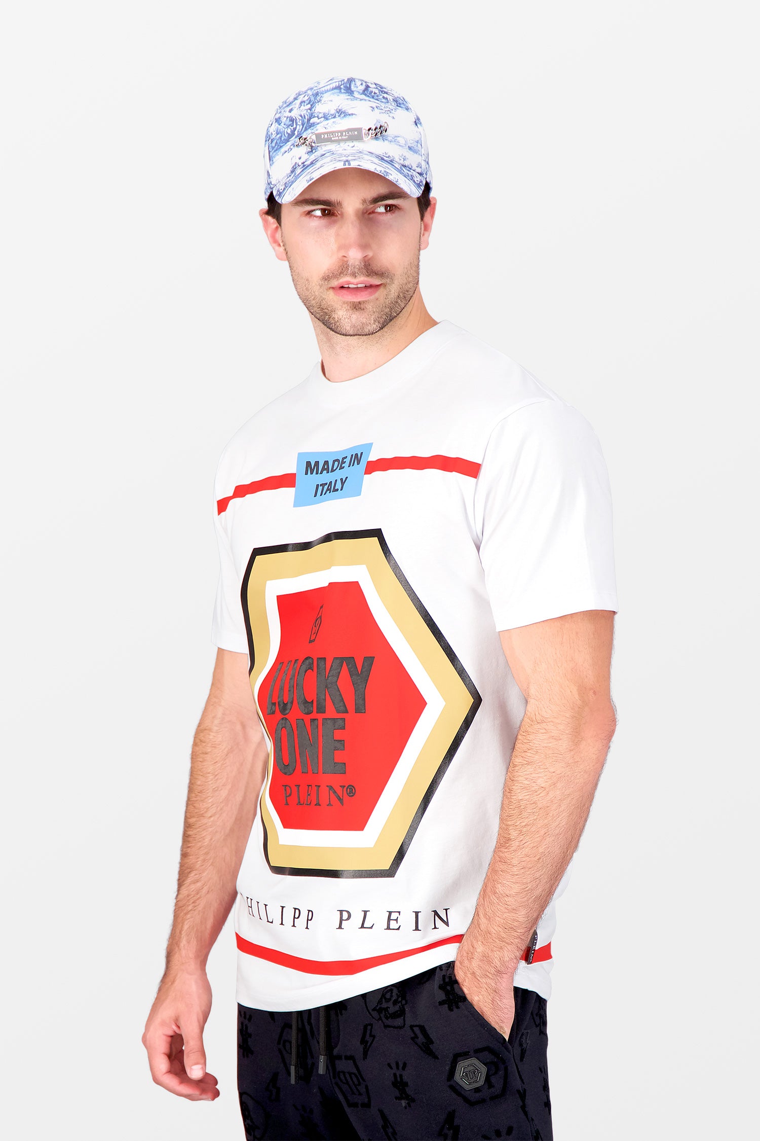 Philipp Plein White Lucky One T-Shirt for Men - Stylish Casual Tee for Everyday Wear & Street Fashion