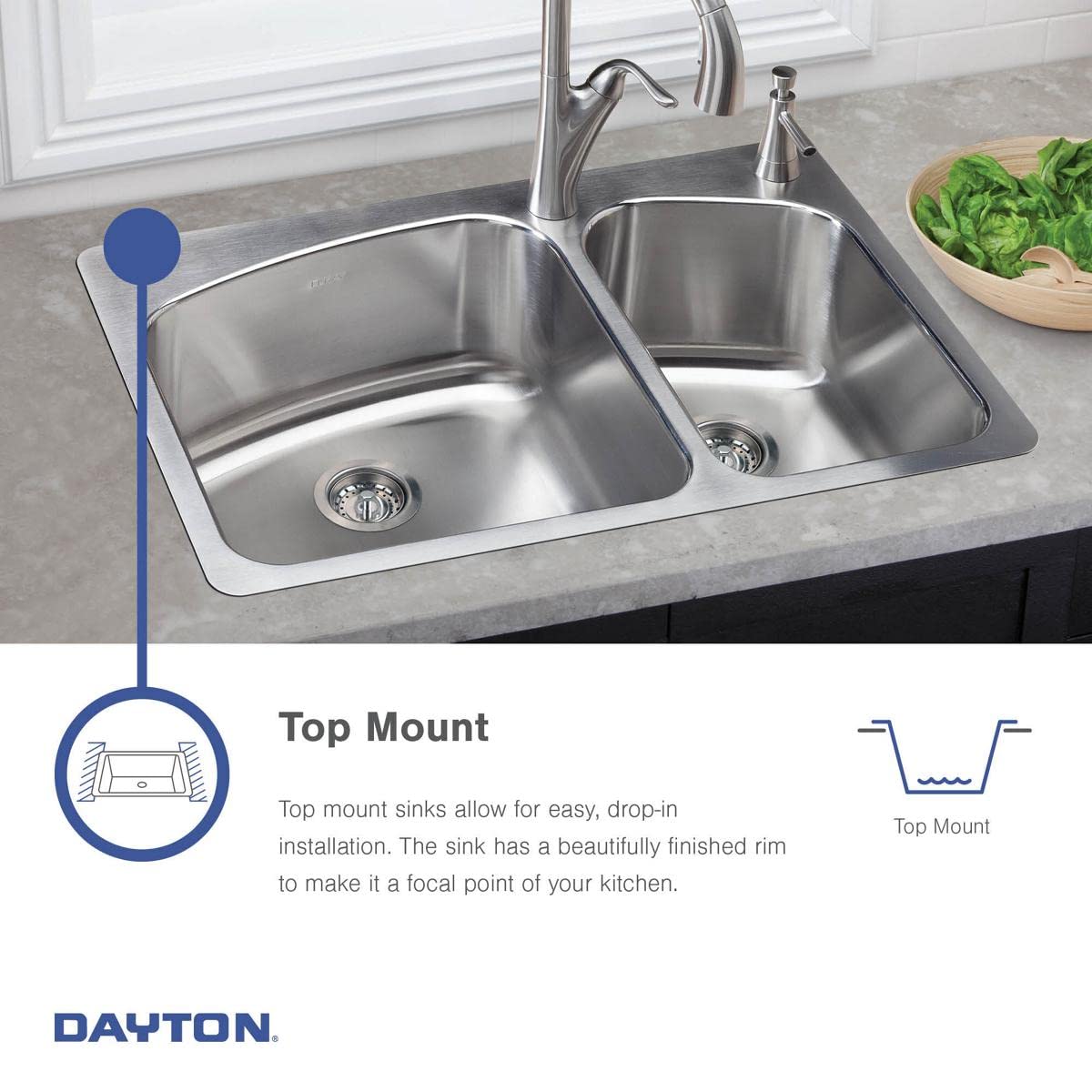 Elkay DSE233192 33 x 19 Inch Stainless Steel Kitchen Sink - Elite Satin Finish, Undermount Design for Modern Kitchens | Perfect for Food Prep, Dishwashing & Entertaining