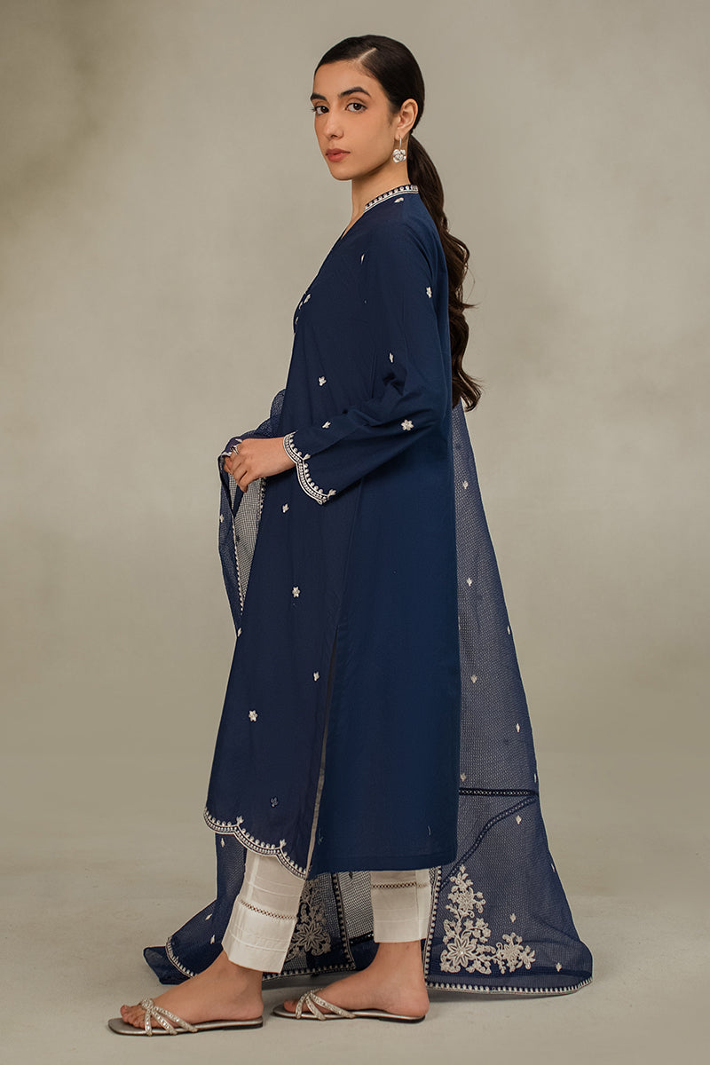 Midnight Pearl 2-Piece Set (Shirt & Dupatta) - Elegant Ethnic Outfit for Women, Parties, Weddings & Festive Occasions