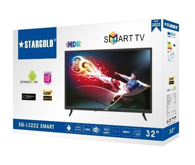 Stargold 32 Inch Smart TV 4K UHD Android with Dolby Vision HDR 178° Wide Viewing Angle - Perfect for Living Room, Bedroom, and Small Spaces Entertainment