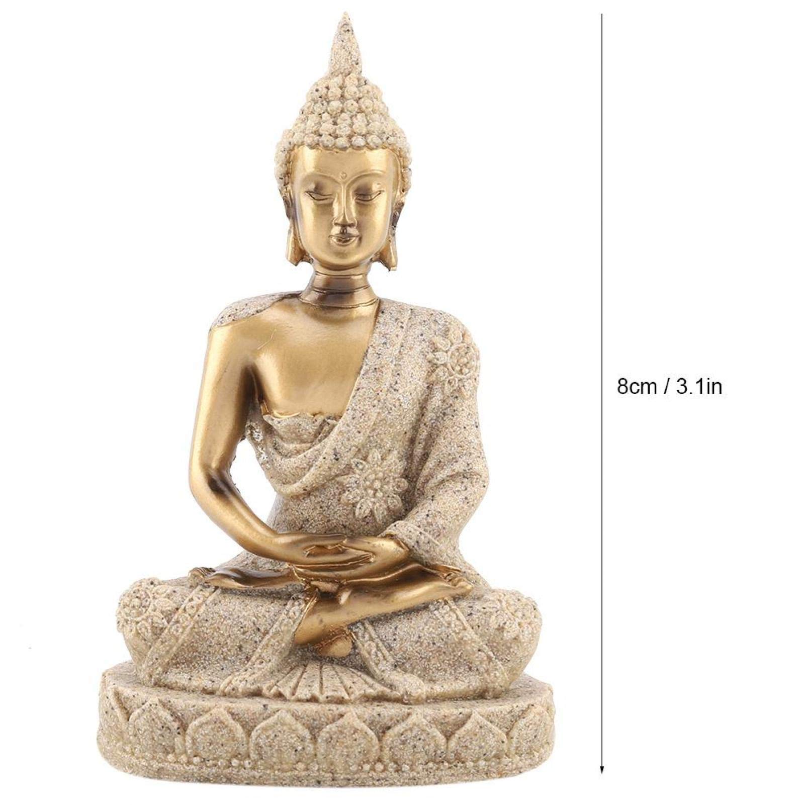 03 Handcrafted Gold Buddha Statue - Exquisite Carving Home Decor for Meditation, Living Room & Office | Spiritual Gift & Feng Shui Ornament