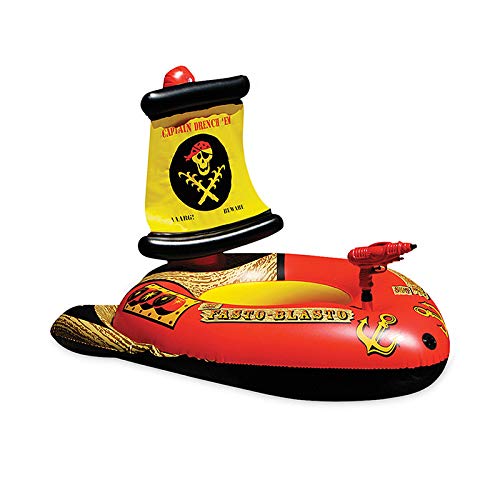 XXCC Inflatable Water Pirate Ship Toy for Kids - Automatic Pumping Water Gun, Pool Float & Swim Ring - Perfect for Backyard Pools, Beach Parties & Summer Water Play