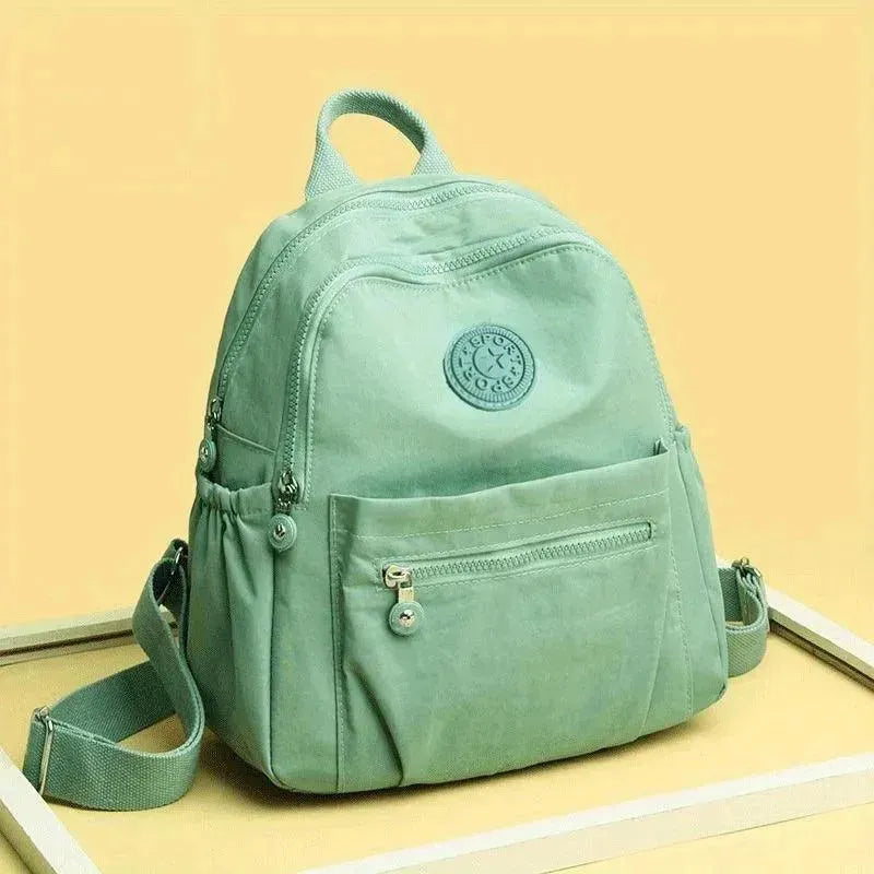 Solid Color Nylon Lightweight Backpack for Women & Men - Water-Resistant Travel Daypack for School, Work, Hiking & Commuting