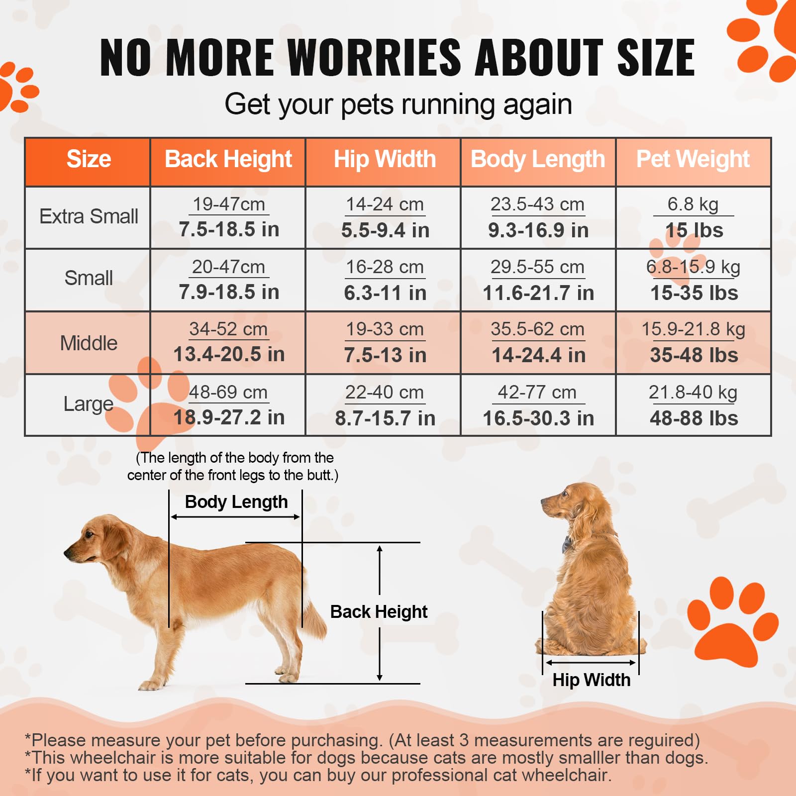 VEVOR 2-Wheel Dog Wheelchair for Back Legs - Adjustable Lightweight Pet Mobility Aid for Injured, Disabled, or Paralyzed Dogs with Hind Limb Weakness (Medium Size) | Perfect for Rehabilitation, Daily Walks & Improved Quality of Life