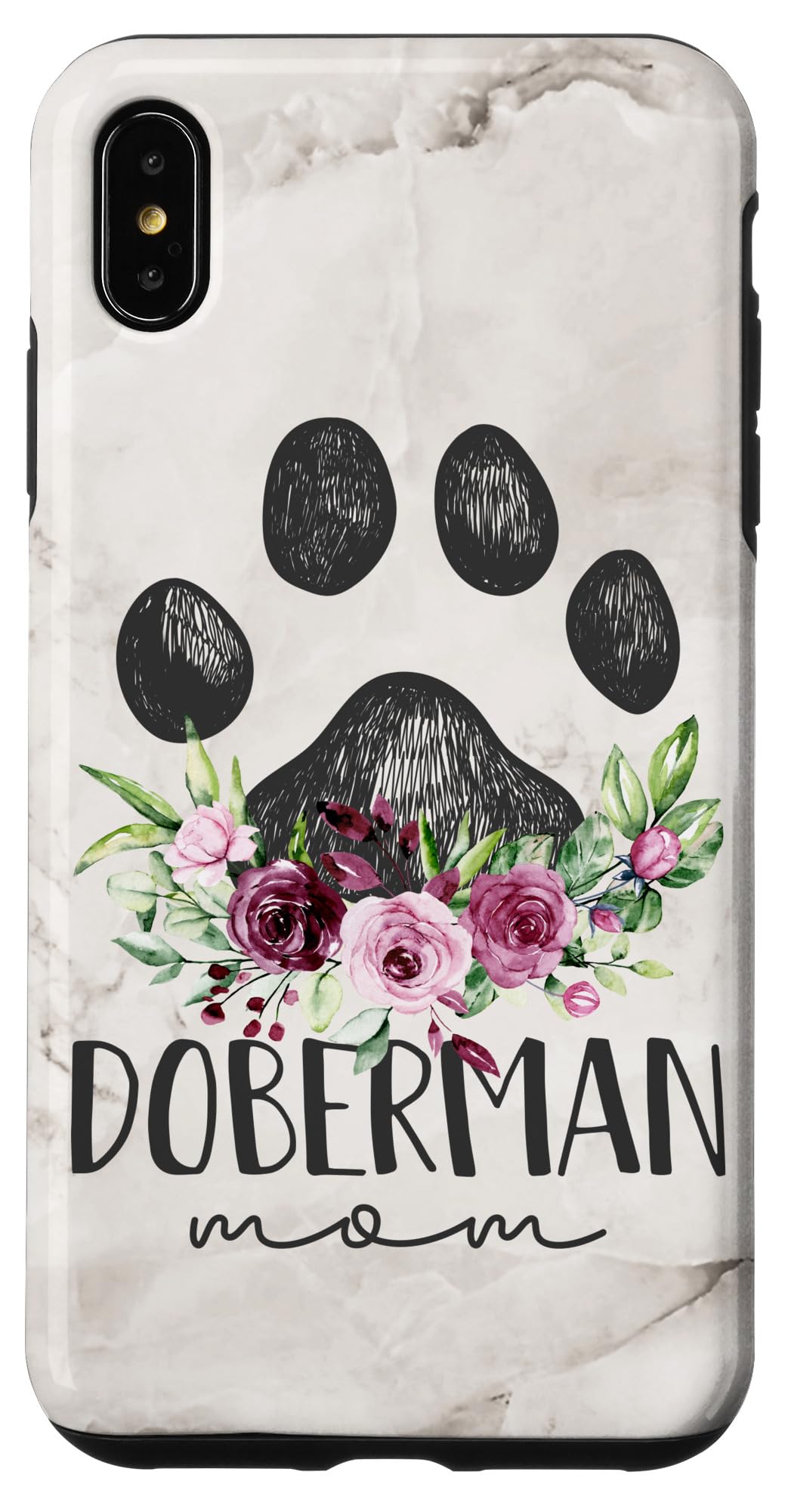 iPhone XS Max Doberman Mom Phone Case - Cute Doberman Pinscher Design Protective Cover - Perfect Gift for Dog Lovers & Pet Owners - Great for Everyday Use, Work, and Outdoor Activities