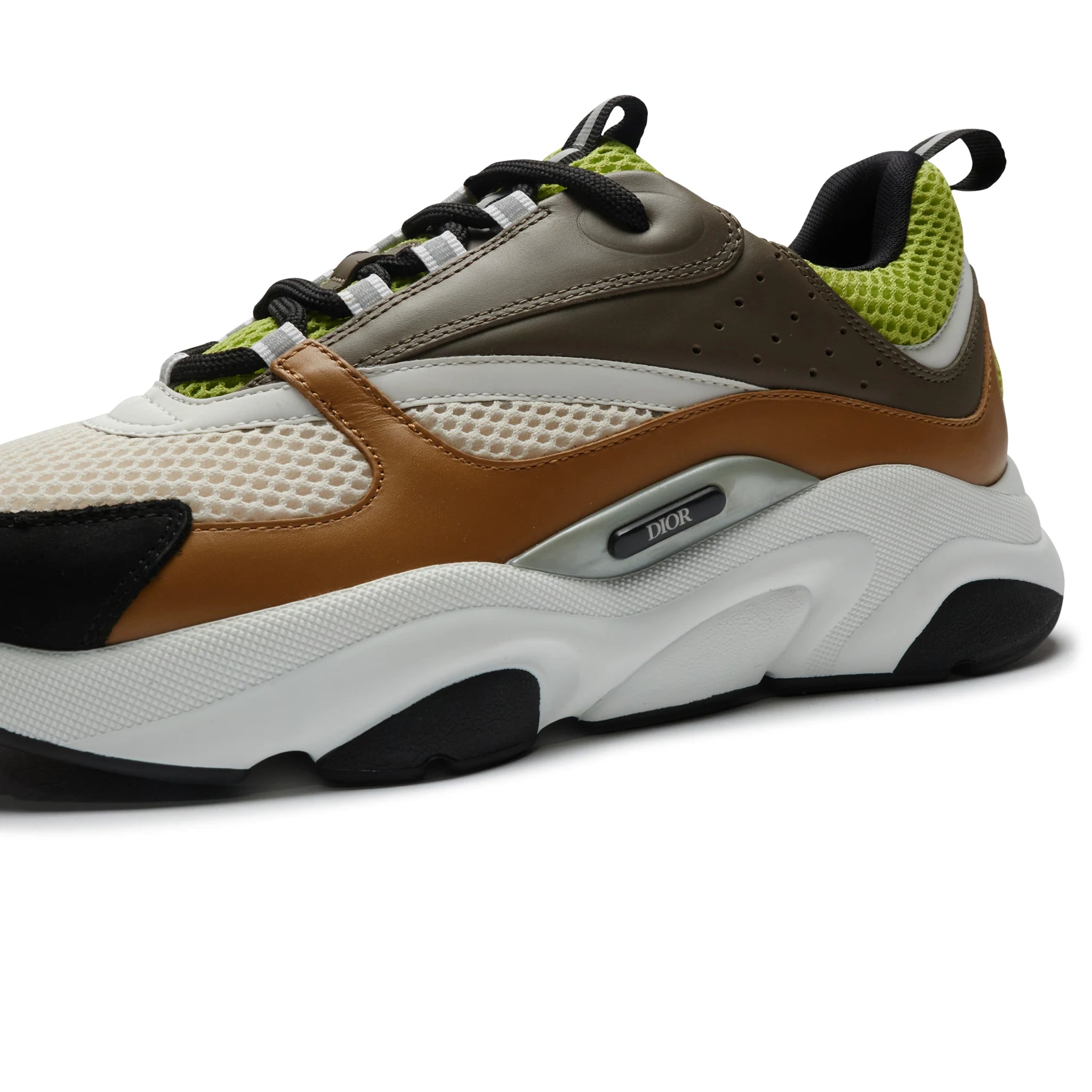 Dior B22 Sneakers for Men - Brown & Lime Green Luxury Fashion Trainers | Perfect for Casual Wear, Street Style & Everyday Comfort