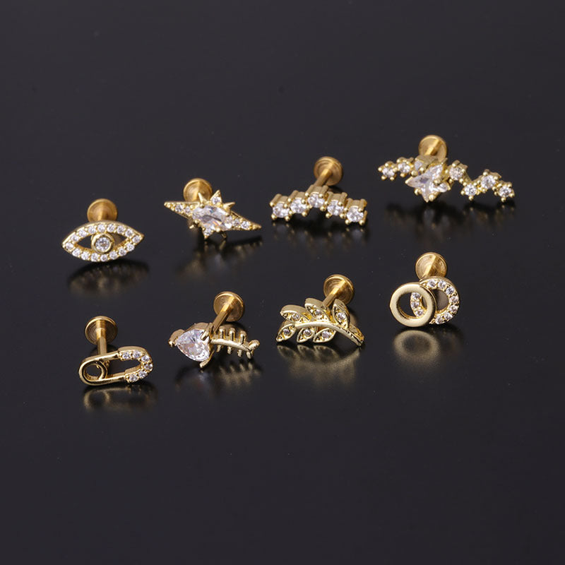 16G Cartilage Safety Pin Fish Bone Helix Piercing Stud - Surgical Steel Body Jewelry for Ear, Nose & Lip | Perfect for Punk, Gothic & Alternative Fashion Styles | HSPJ297
