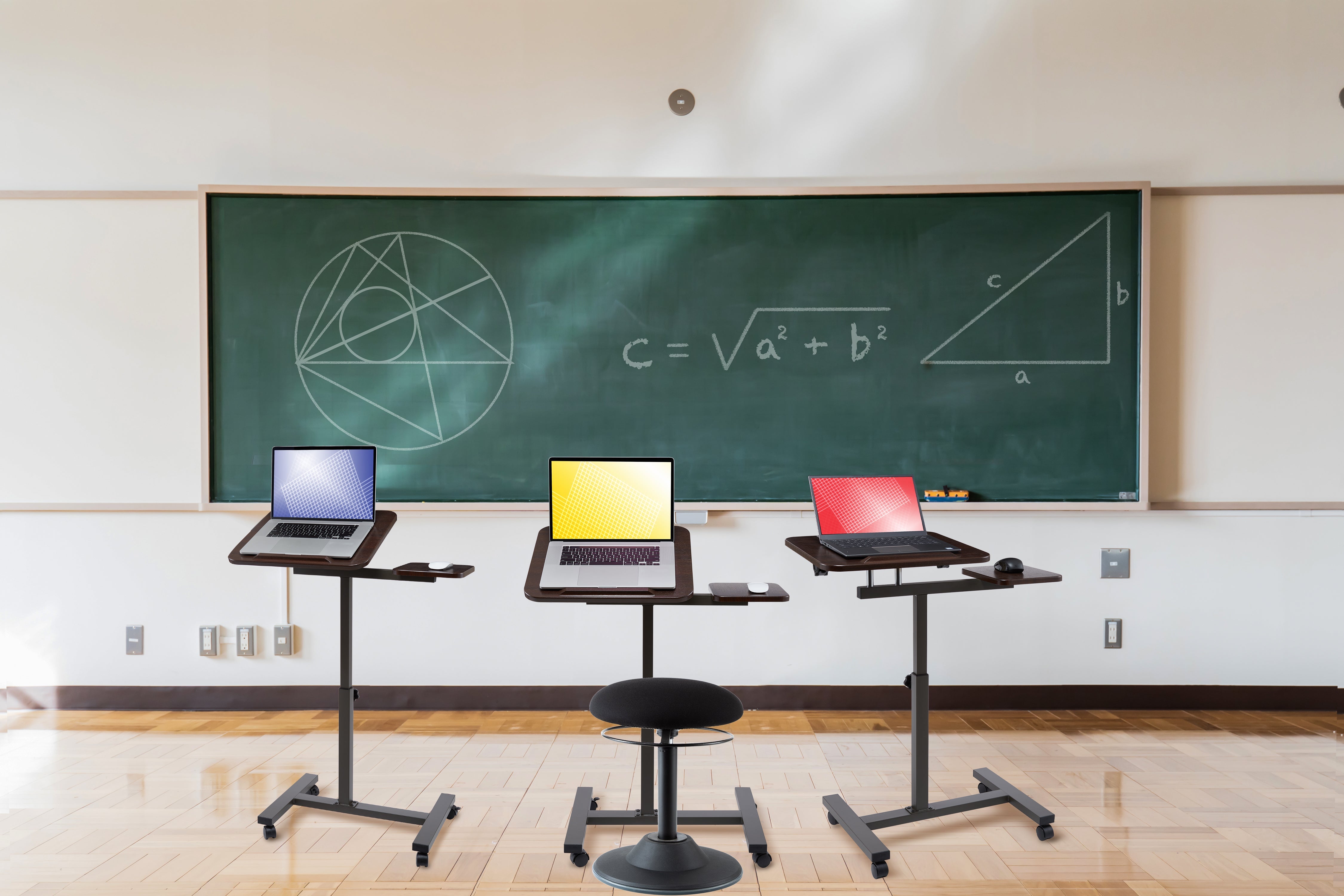 airLIFT® Tilting Mobile Desk Cart - Adjustable Height Rolling Workstation for Office, Home & Classroom - Perfect for Standing Desks, Computer Work & Study