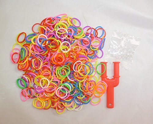 600 Neon Loom Bands Kit with Mini Loom, Clips & Hook Tool - DIY Rubber Band Bracelet Making Set for Kids & Teens - Perfect for Arts & Crafts, Party Favors and Creative Gift Ideas