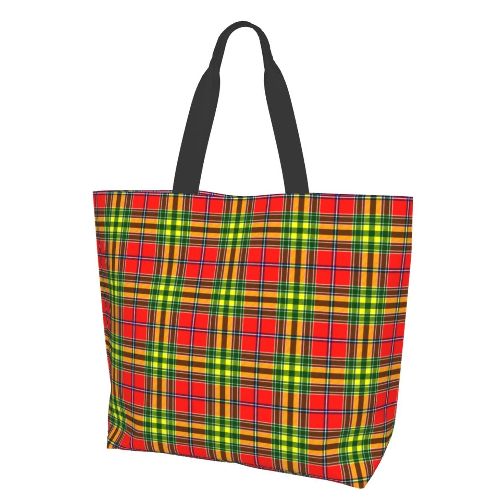 Edinburgh Tartan Tote Bag for Women - Large Reusable Grocery & Travel Tote for Shopping & Outings