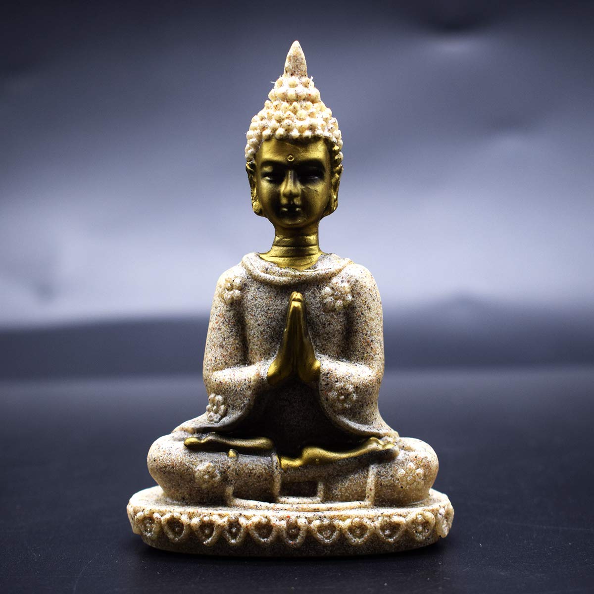 CYRAN Mini Buddha Statue for Meditation & Feng Shui - Handcrafted Home & Office Decor Gift - Perfect for Zen Spaces, Yoga Rooms & Spiritual Gifting
