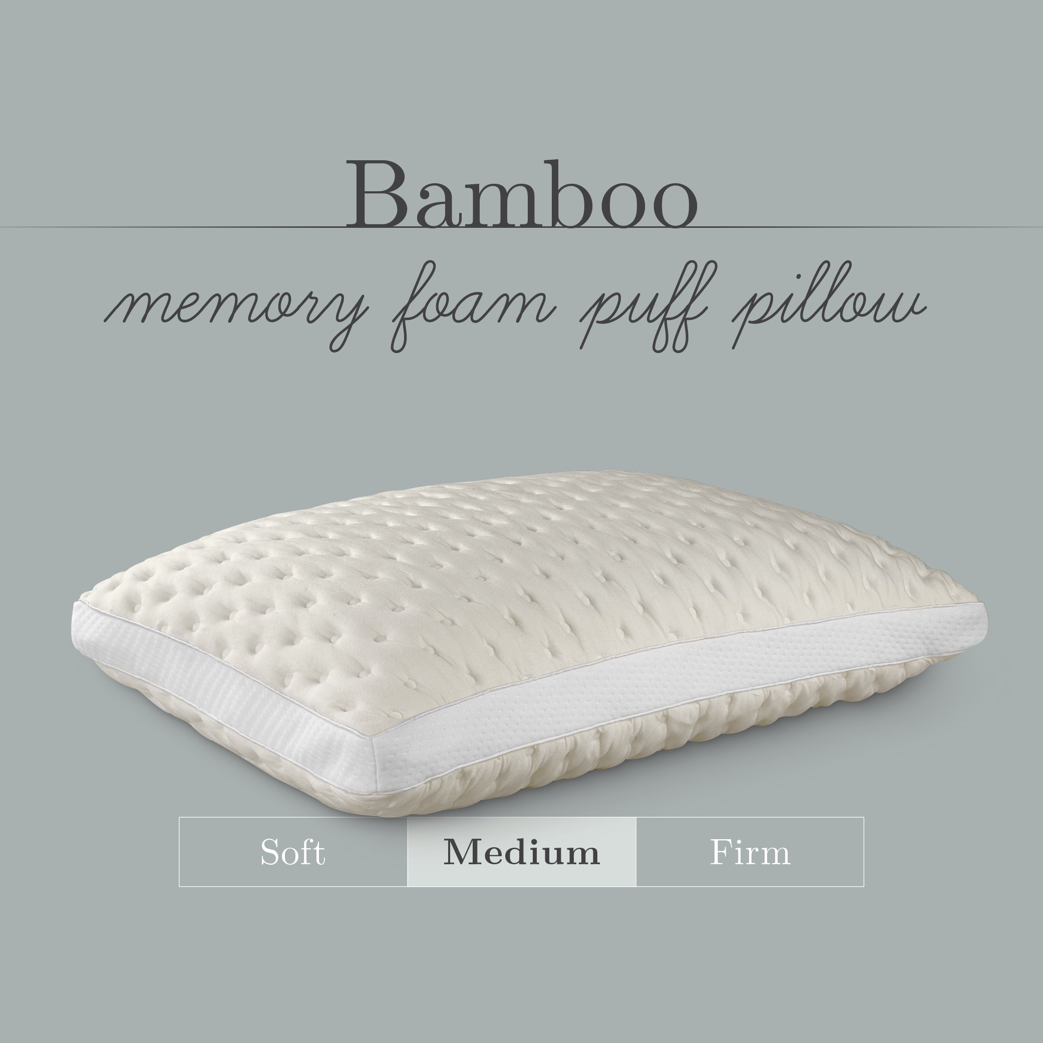 PureCare Bamboo Memory Foam Pillow for Side, Back & Stomach Sleepers - Hypoallergenic & Cooling Pillow for Neck Pain Relief - Perfect for Home, Travel & Office Use