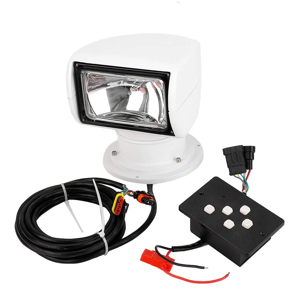 12V 100W Marine LED Searchlight - 2500Lm Waterproof Remote Control Spotlight for Boats, Trucks & Cars | Durable Navigation Light for Night Fishing, Offshore Cruising & Emergency Situations