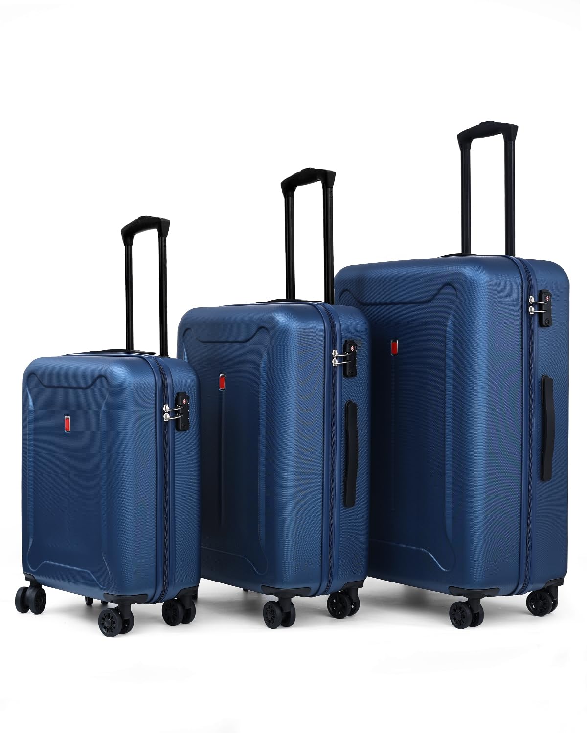 3-Piece ABS Hardshell Luggage Set with 360° Spinner Wheels - TSA Approved Lightweight Suitcases for Travel (Navy Blue) | Perfect for Family Vacations, Business Trips & International Travel