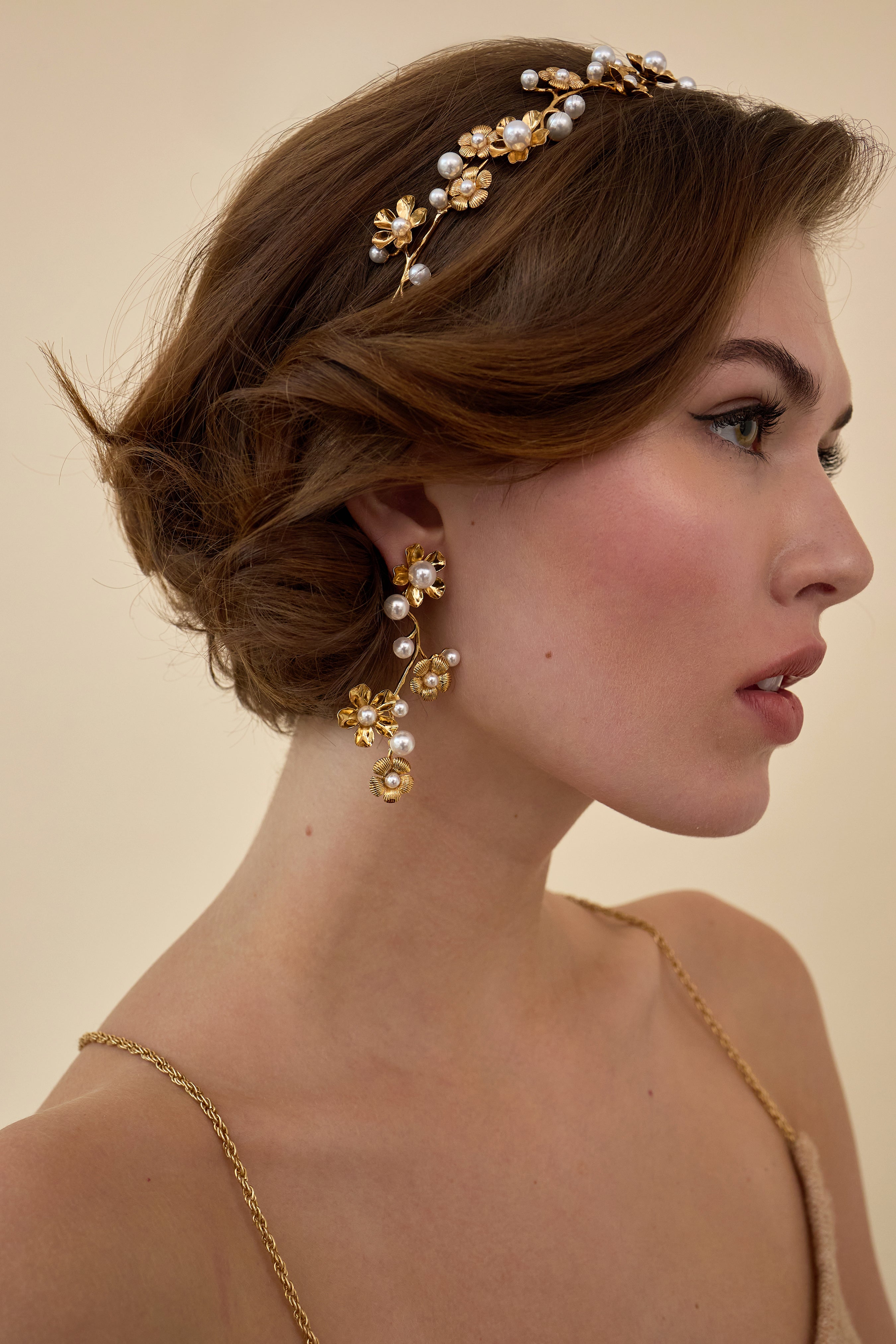 Brynn Floral Pearl Strand Headband - Elegant Hair Accessory for Women & Girls | Perfect for Weddings, Parties & Special Occasions