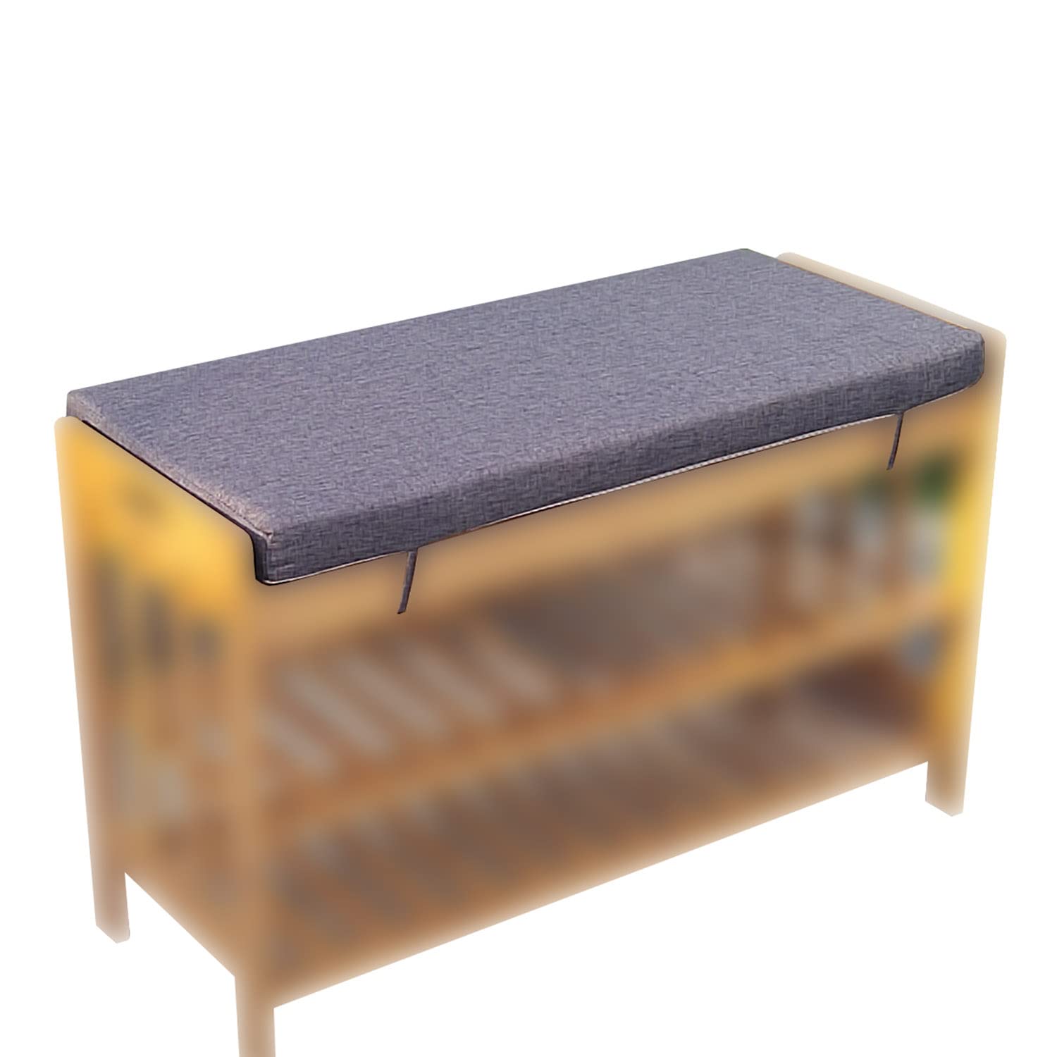 Premium Non-Slip Piano Bench Cushion with Memory Foam - 48x14 Inch Gray Seat Pad with Secure Ties - Perfect for Piano Benches, Window Seats, Dining Chairs & Indoor Storage - Comfortable Home & Office Furniture Accessory