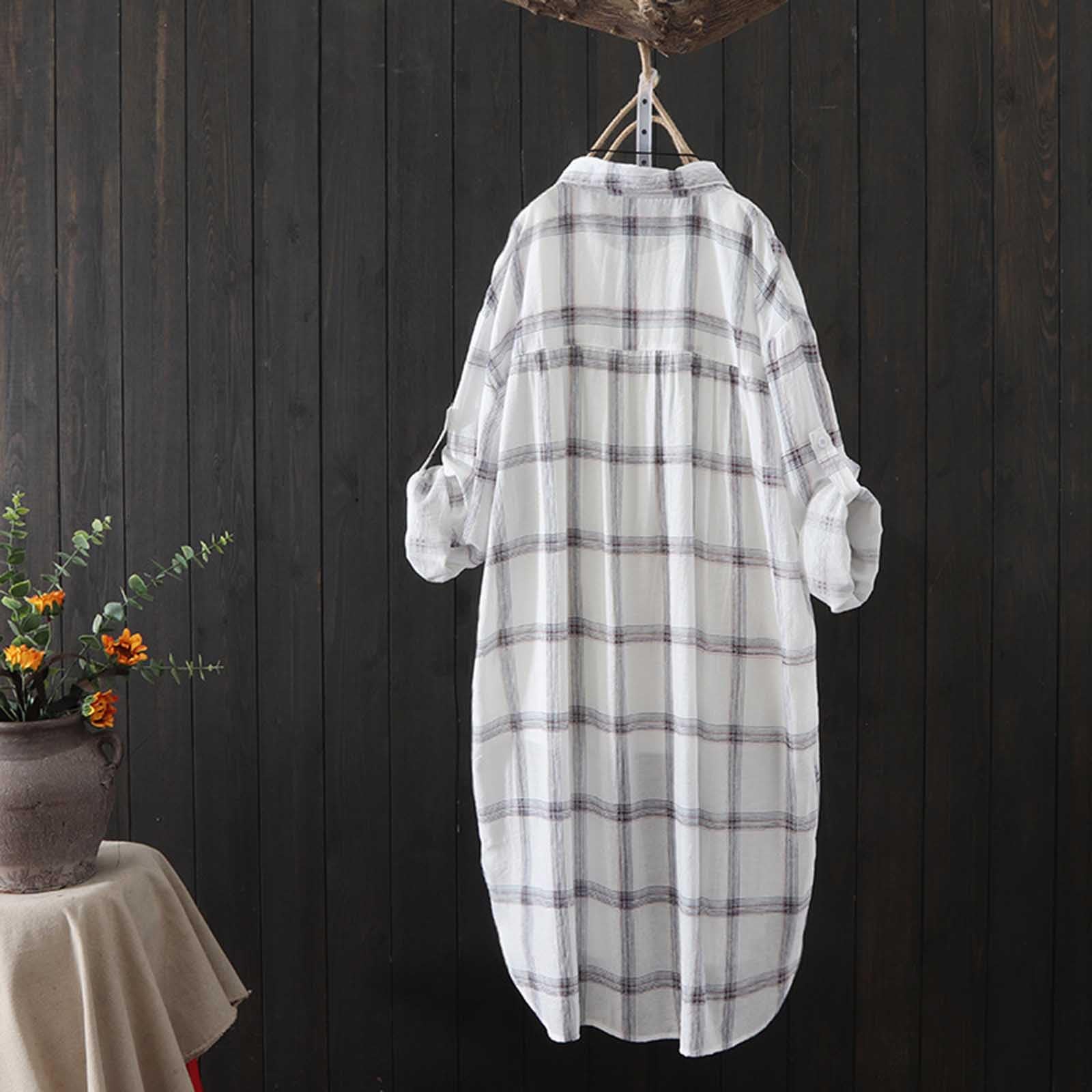 Women's Plaid Long Sleeve Shirt 2025 - Spring Summer Oversized Lightweight Shirt Jacket, Plus Size Beach Cover Up, Cute Casual Wear for Vacation, Outing, and Daily Fashion