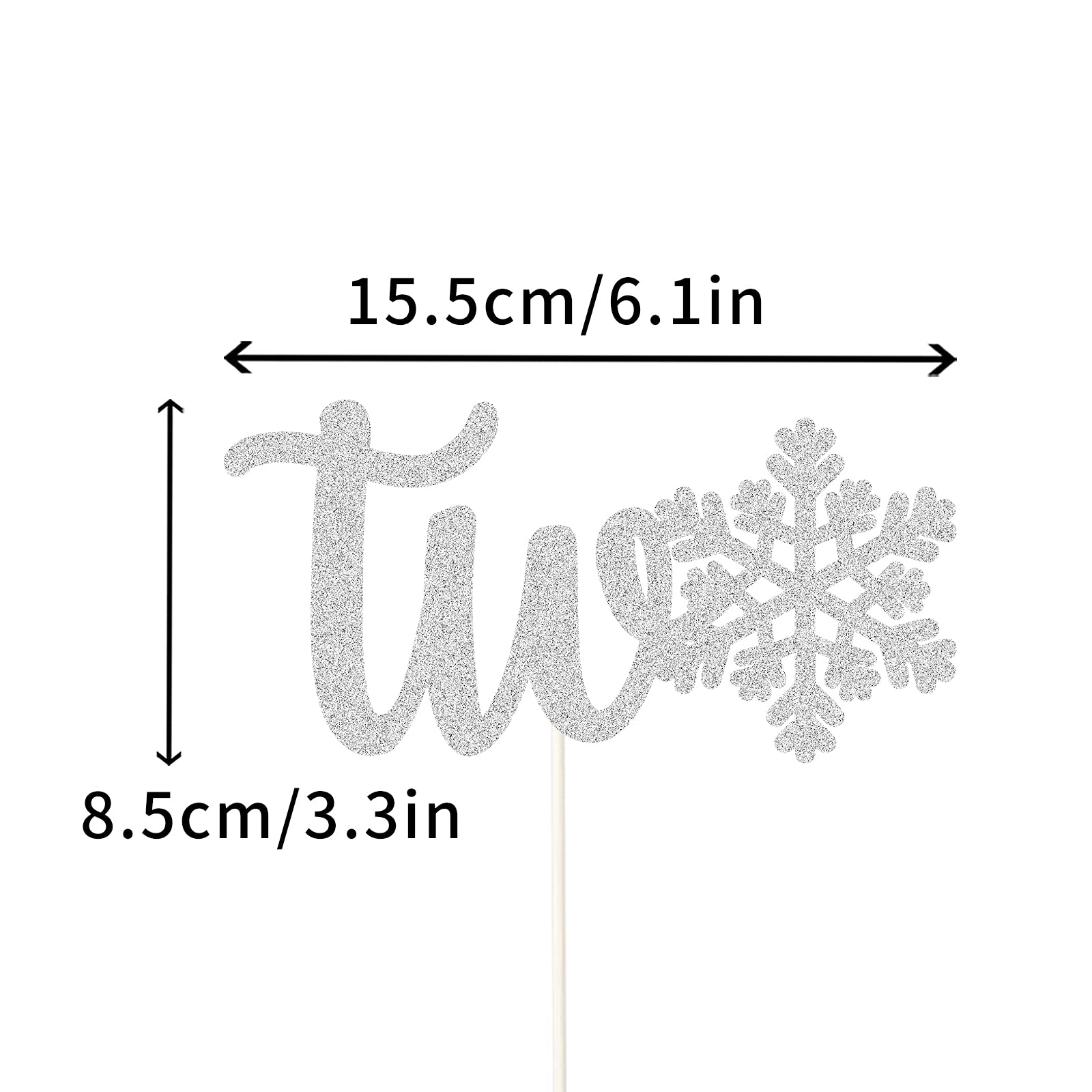 Shining Silver Snowflakes Cake Topper - Frozen Themed 2nd Birthday Winter Wonderland Snow Cake Decor - Princess Happy Birthday Party Decoration for Cakes, Cupcakes & Desserts | Perfect for Winter Birthdays, Frozen Parties & Holiday Celebrations