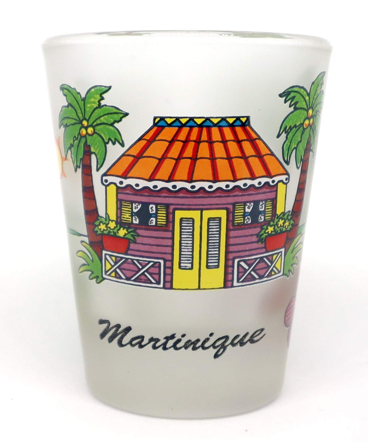 Martinique Beach House Shot Glass - 2oz Elegant Glassware for Tequila, Whiskey & Cocktails - Perfect for Beach Parties, Tropical Themed Events & Home Bar Decor