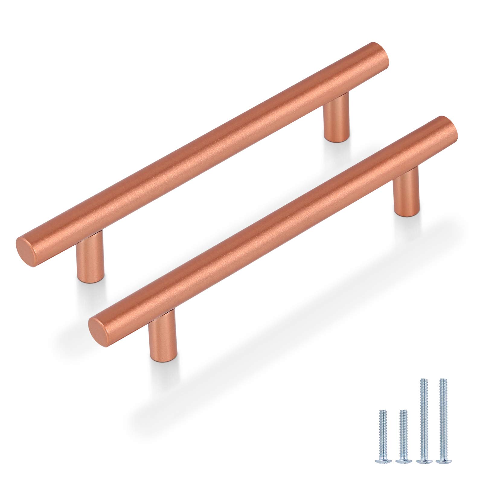 (25 Pack) Probrico 5 Inch Euro T-Bar Cabinet Pulls - Stainless Steel Kitchen Drawer Handles in Rose Gold - Dresser & Cabinet Hardware for Modern Kitchen, Bathroom & Furniture Upgrade