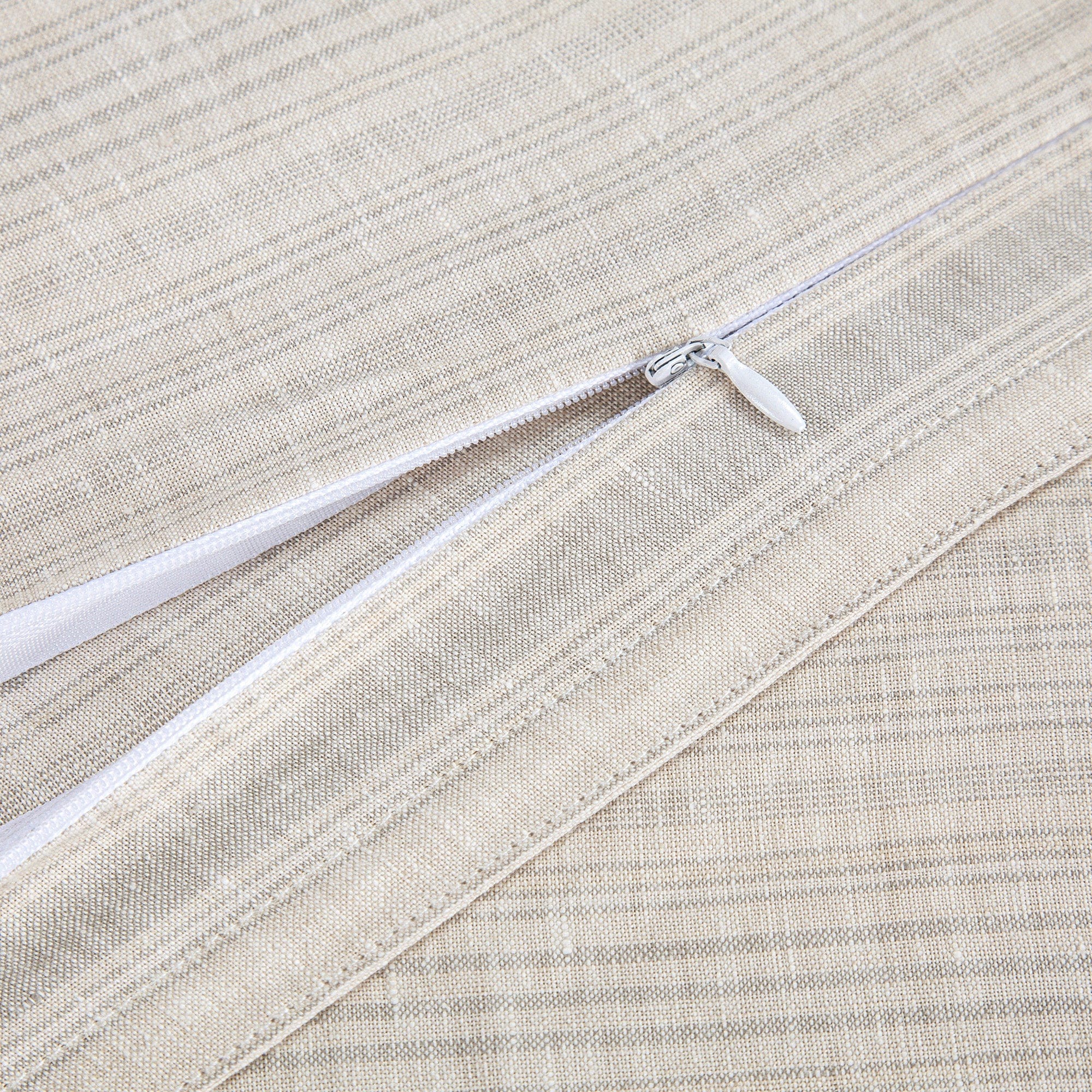 100% French Flax Linen Duvet Cover Set - Natural Striped Design | Breathable & Soft Bedding for All Seasons | Perfect for Master Bedroom, Guest Room & Vacation Homes