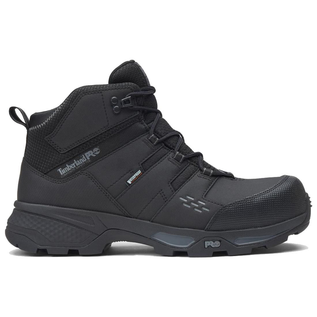 Switchback Lt Waterproof Composite Toe Work Boots - Gripmax Ice Black - Slip Resistant Safety Shoes for Construction, Warehouse & Outdoor Work