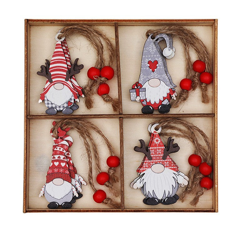 2-Pack Christmas Gnome Ornaments Set - 12 Festive Wooden Tree Decorations for Holiday Home Decor, Xmas Party & Gift Giving